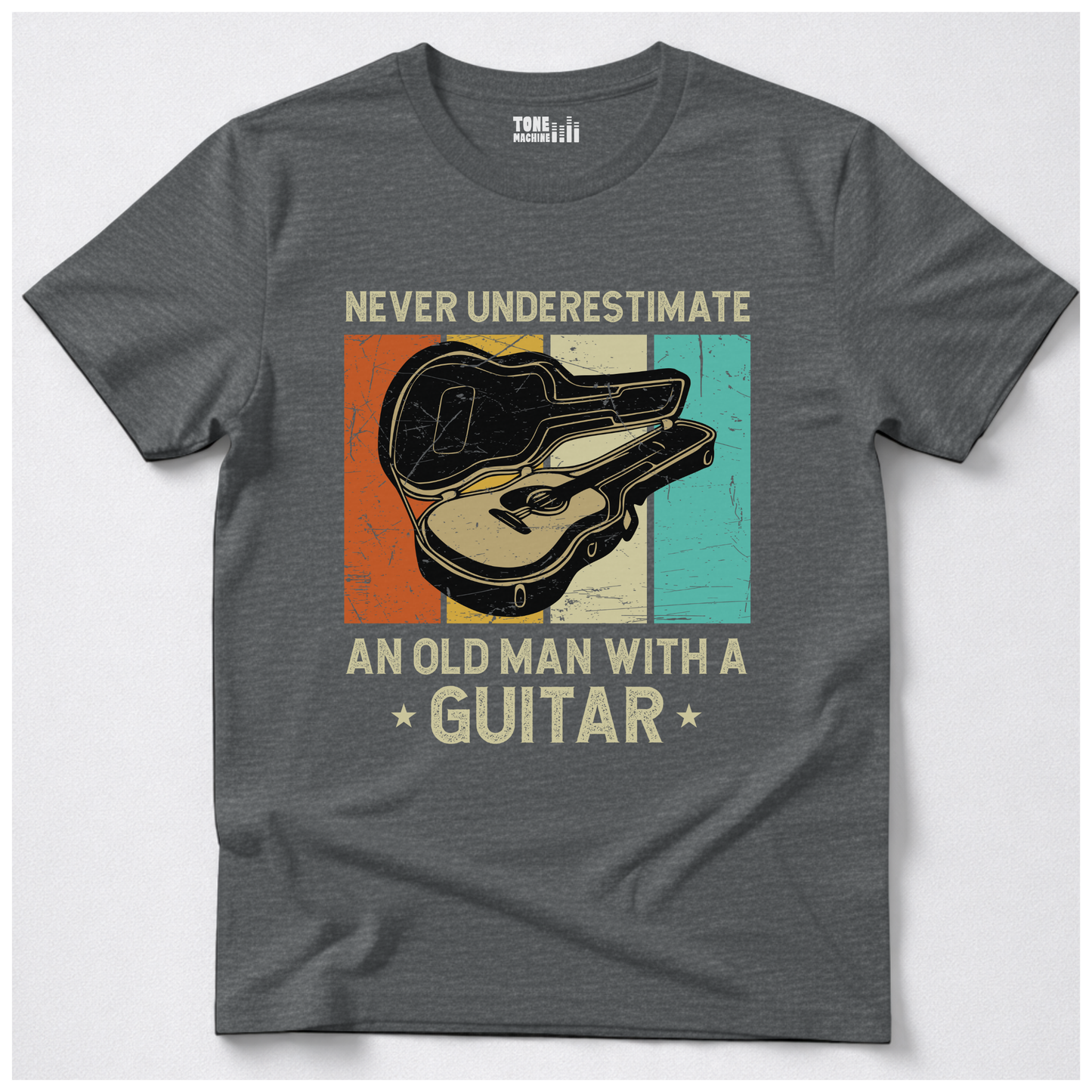 Never Underestimate An Old Man Guitar T-Shirt