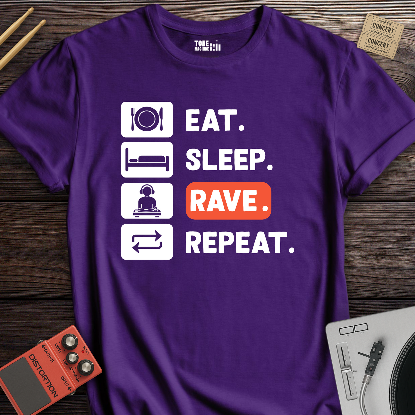 Eat Sleep Rave Repeat DJ T-Shirt