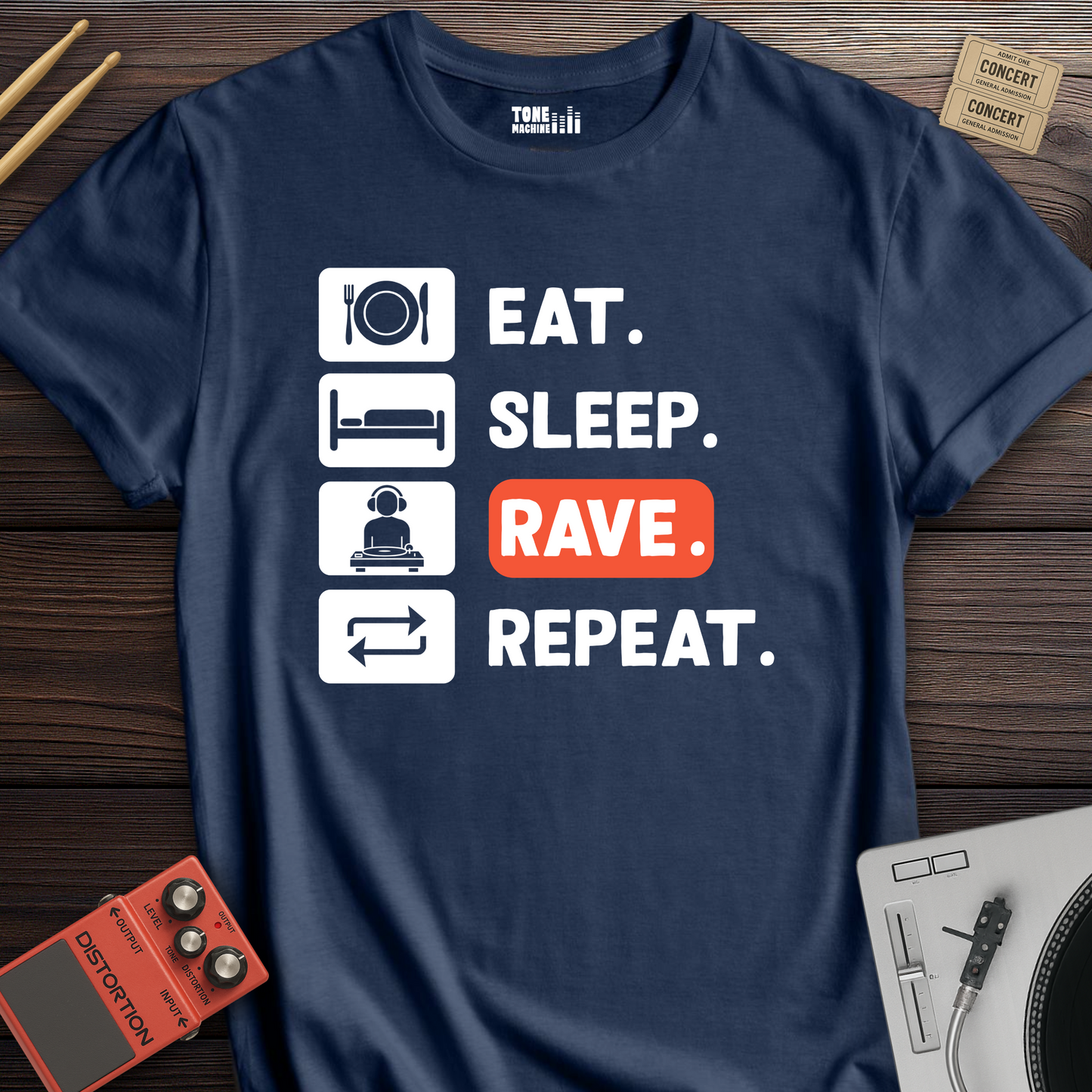 Eat Sleep Rave Repeat DJ T-Shirt