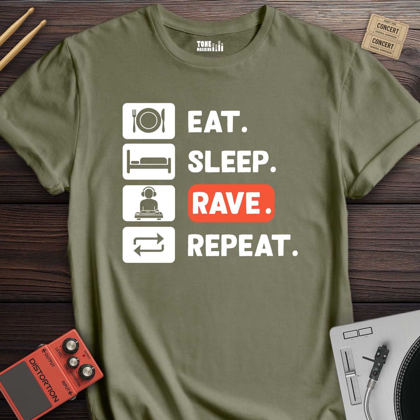 Eat Sleep Rave Repeat DJ T-Shirt