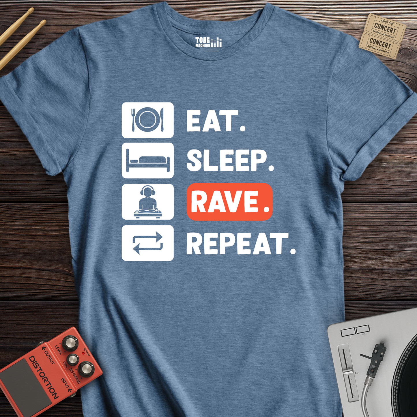 Eat Sleep Rave Repeat DJ T-Shirt