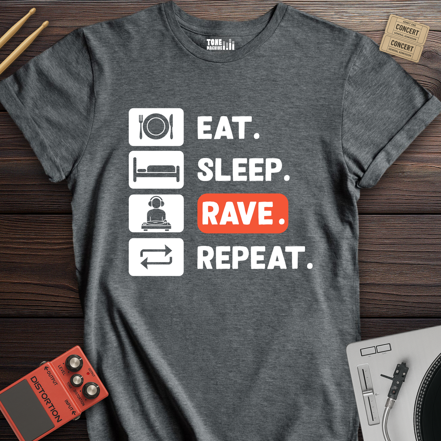 Eat Sleep Rave Repeat DJ T-Shirt