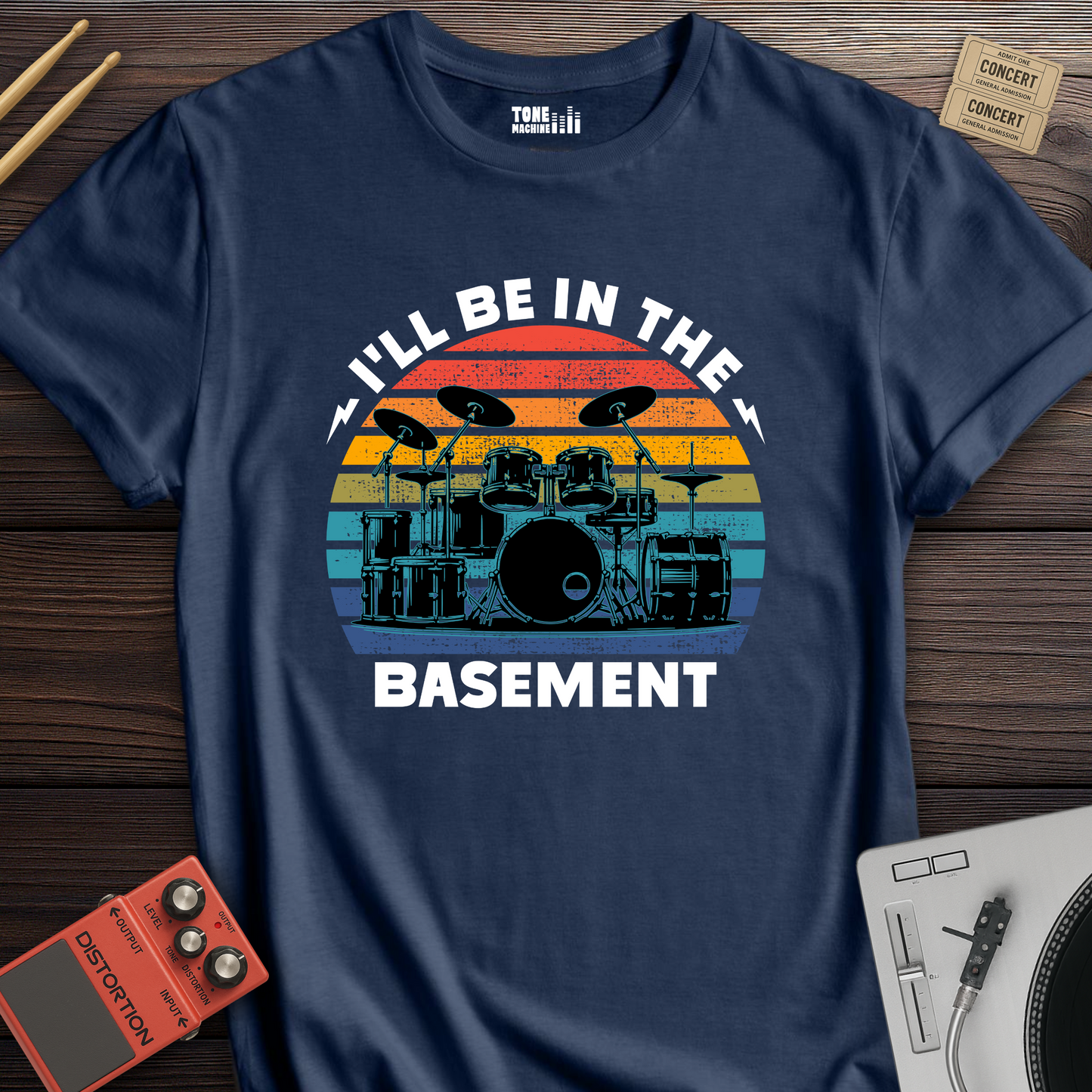 I'll Be In The Basement Drum T-Shirt