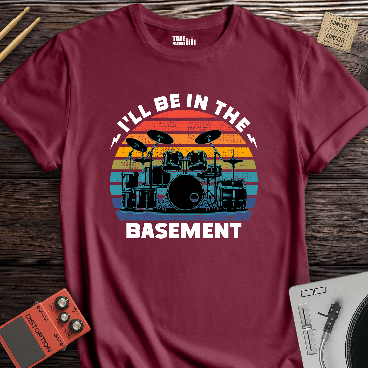 I'll Be In The Basement Drum T-Shirt
