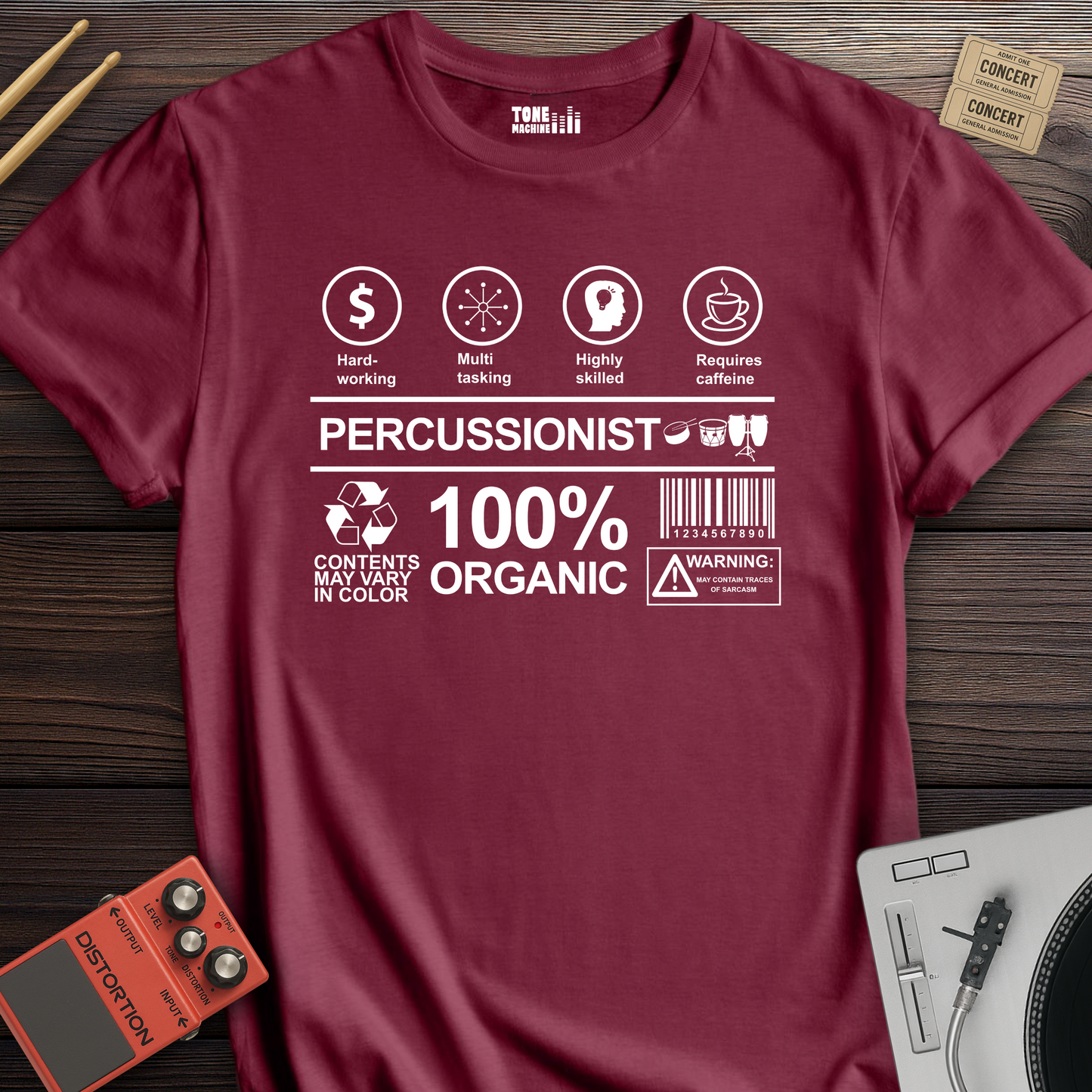 Percussionist Label Drum T-Shirt
