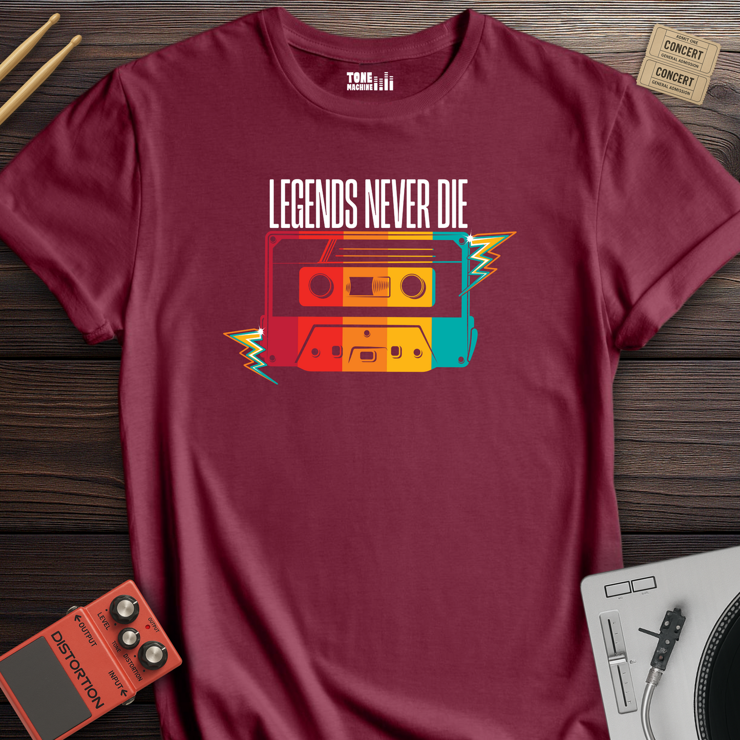 Legends Never Die Cassette Retro T-Shirt