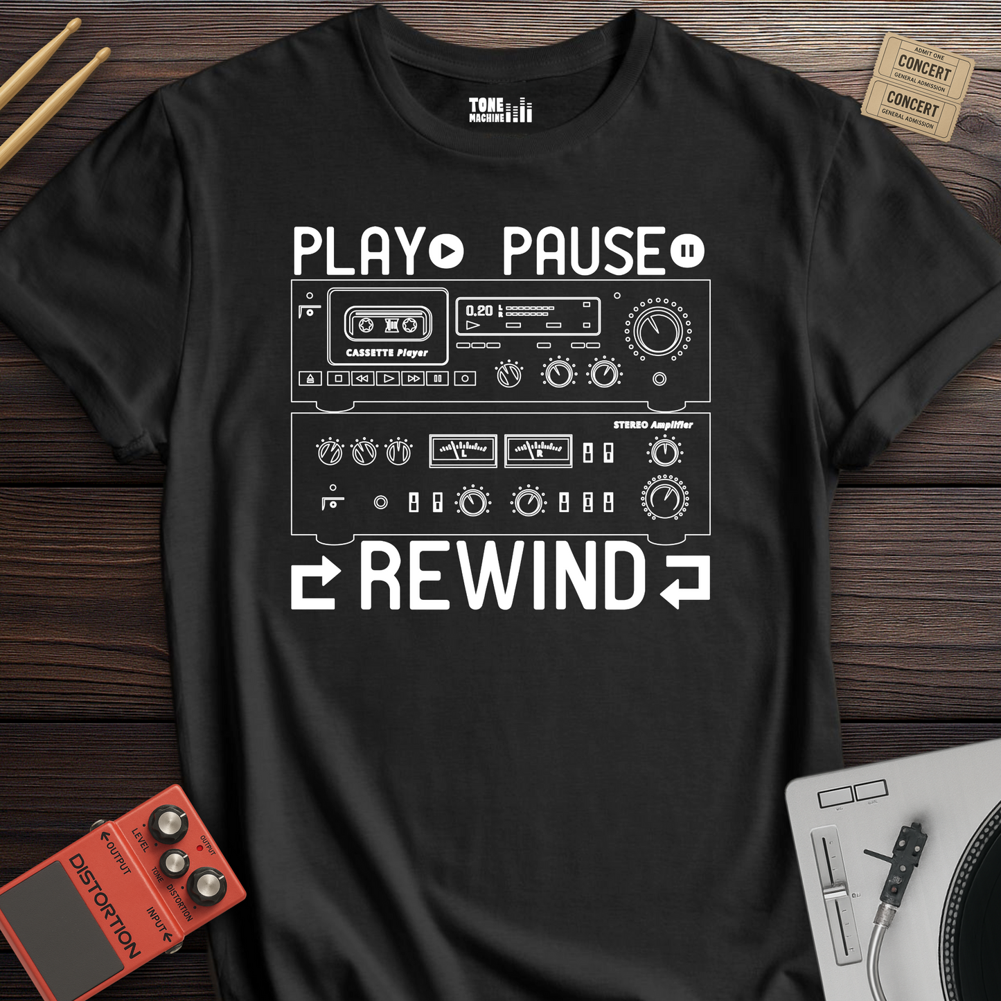 Play Pause Rewind Retro T-Shirt