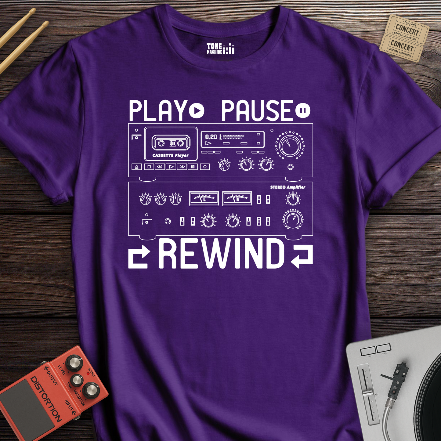 Play Pause Rewind Retro T-Shirt