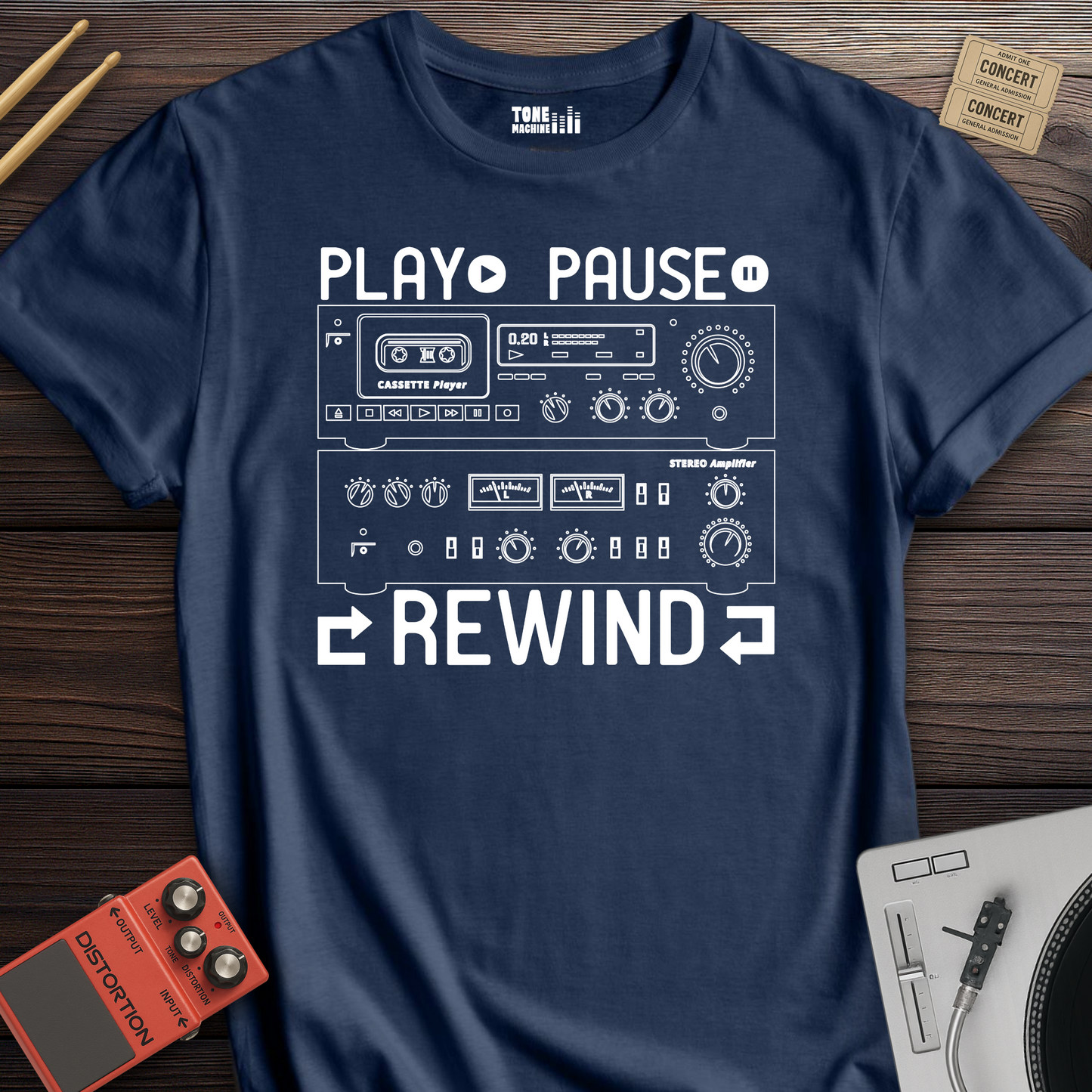 Play Pause Rewind Retro T-Shirt