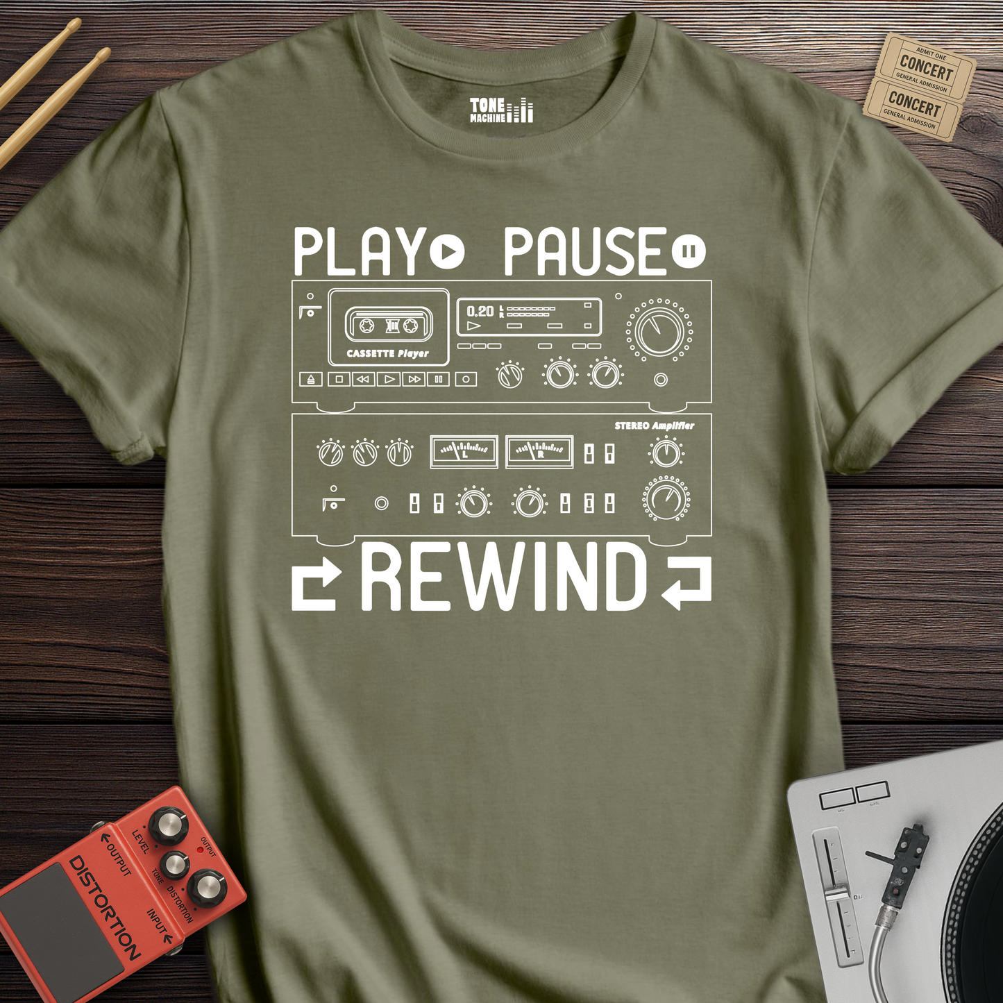 Play Pause Rewind Retro T-Shirt