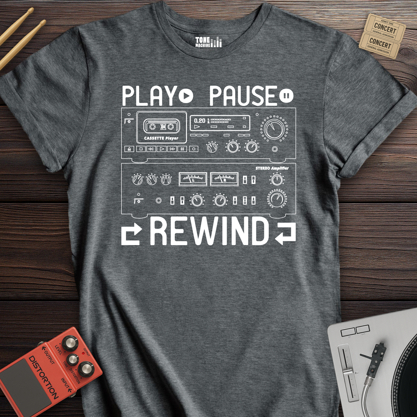 Play Pause Rewind Retro T-Shirt