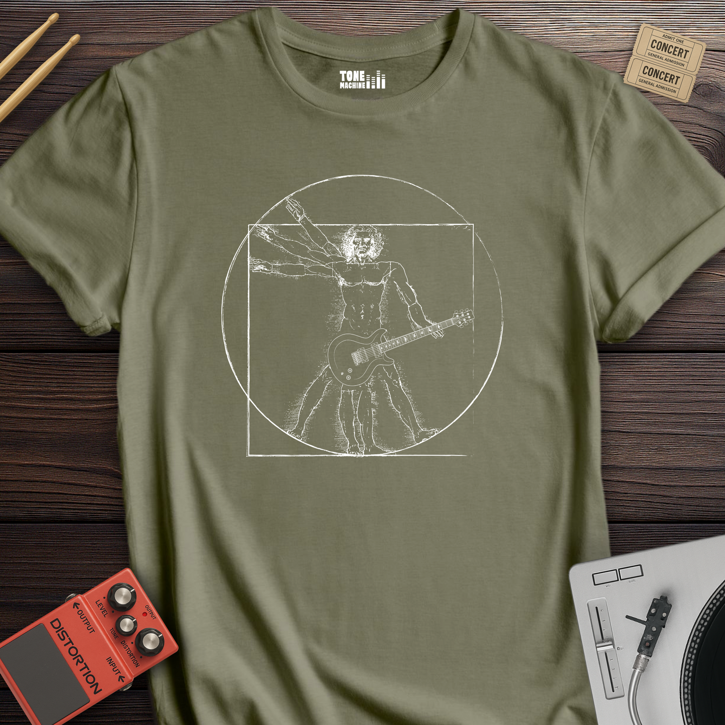 Vitruvian Guitar Man T-Shirt