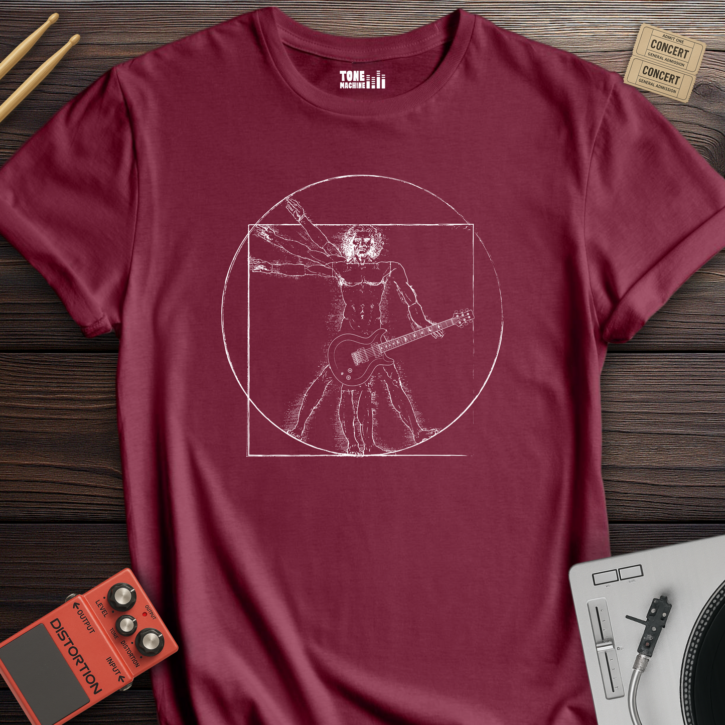 Vitruvian Guitar Man T-Shirt