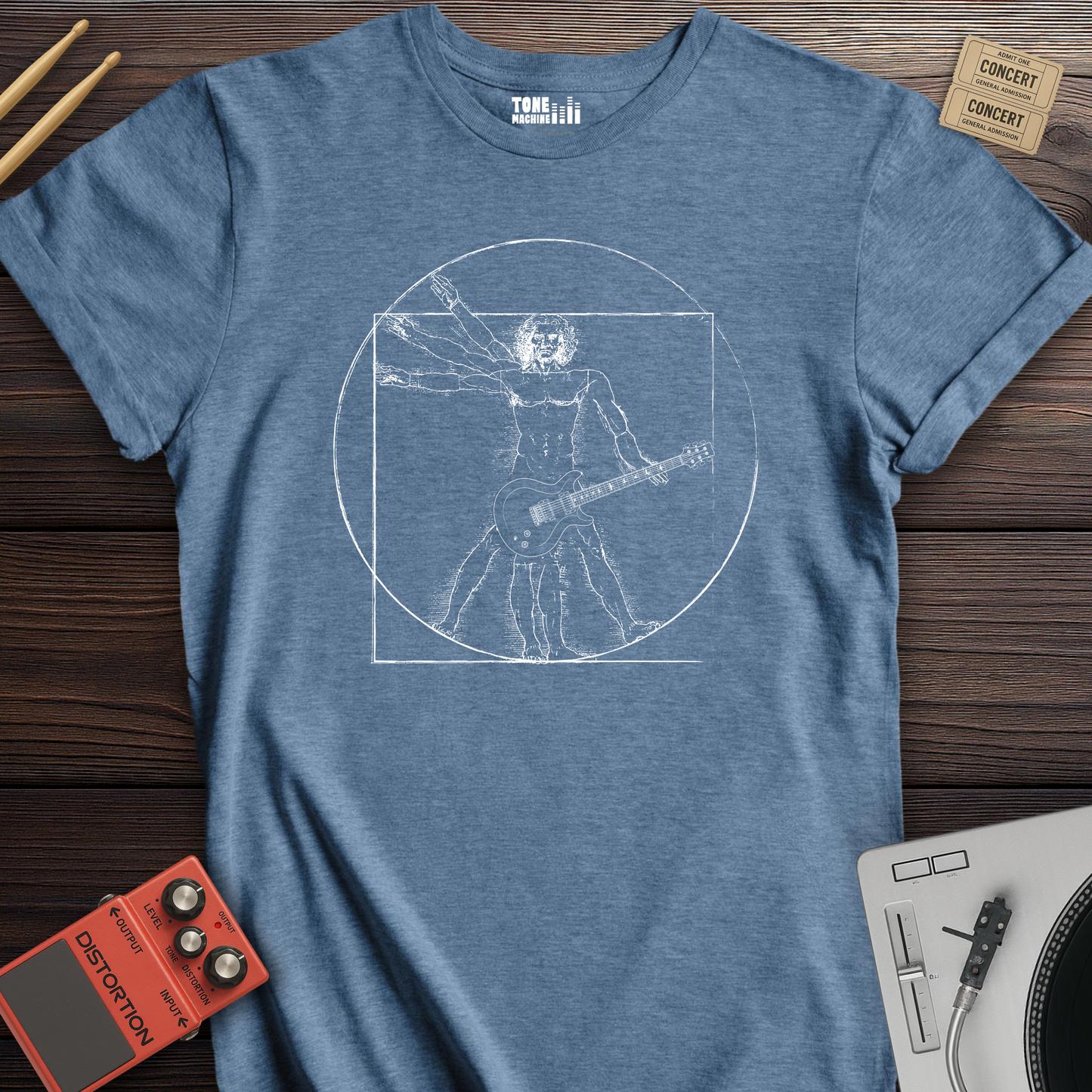 Vitruvian Guitar Man T-Shirt