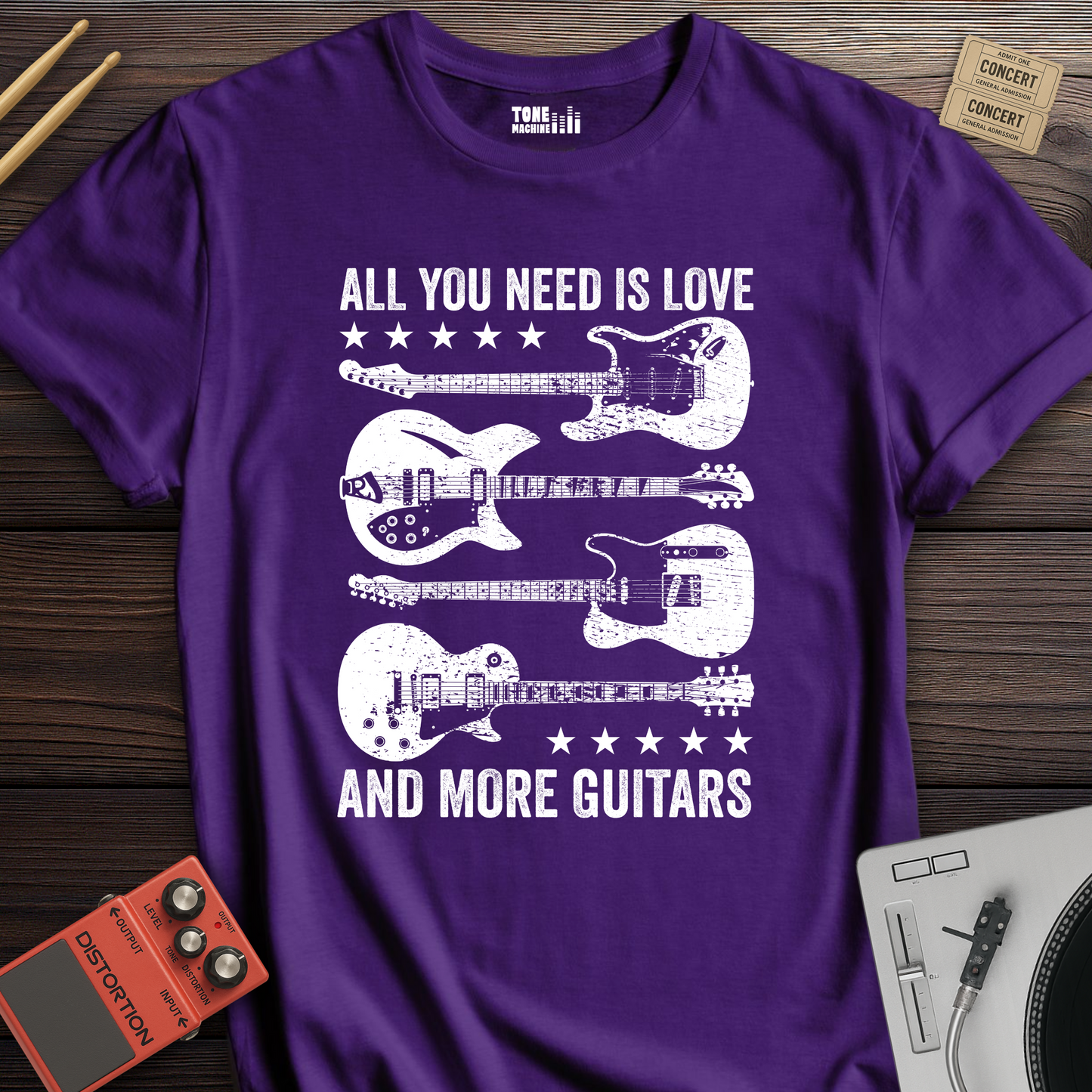All You Need Is Love And More Guitars T-Shirt
