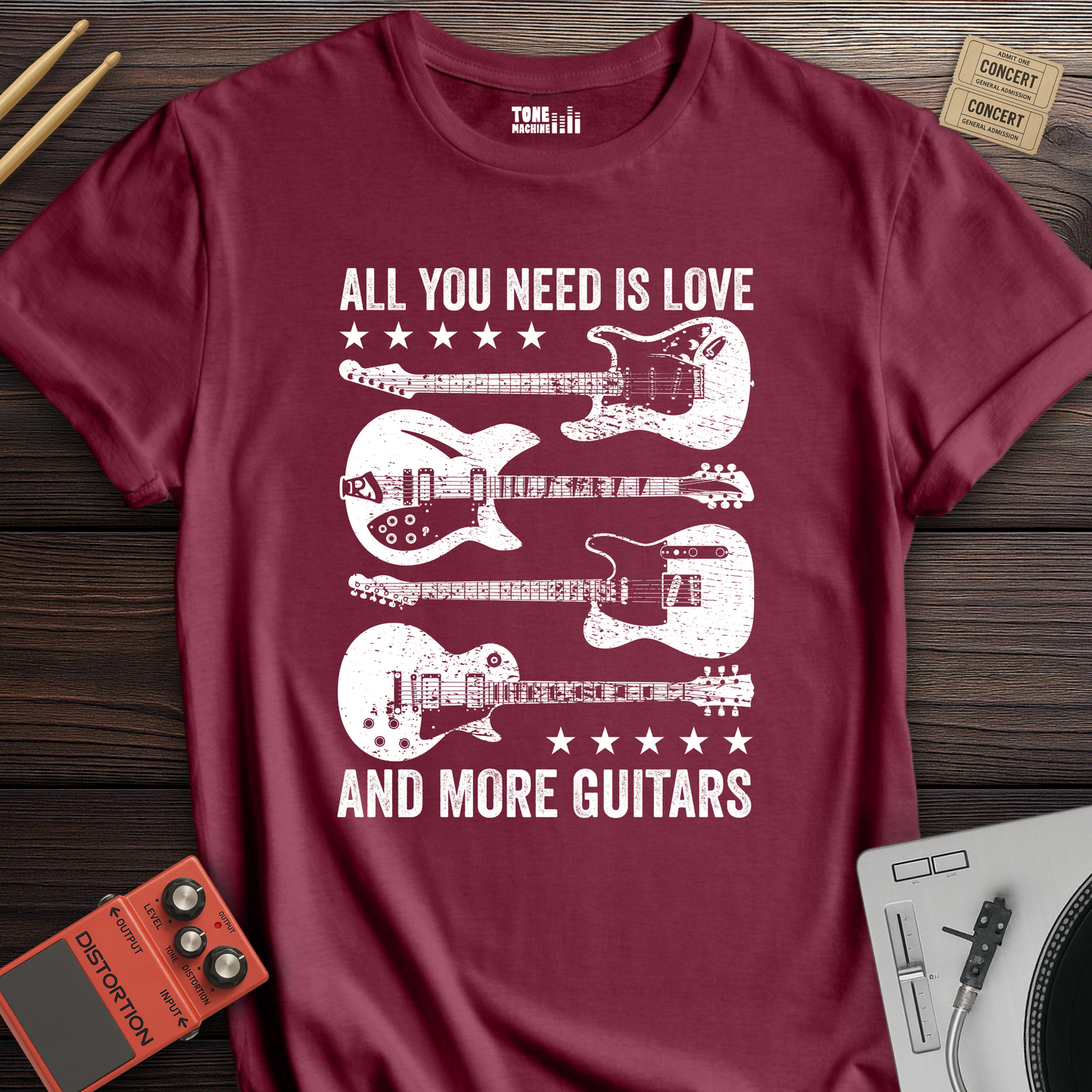 All You Need Is Love And More Guitars T-Shirt