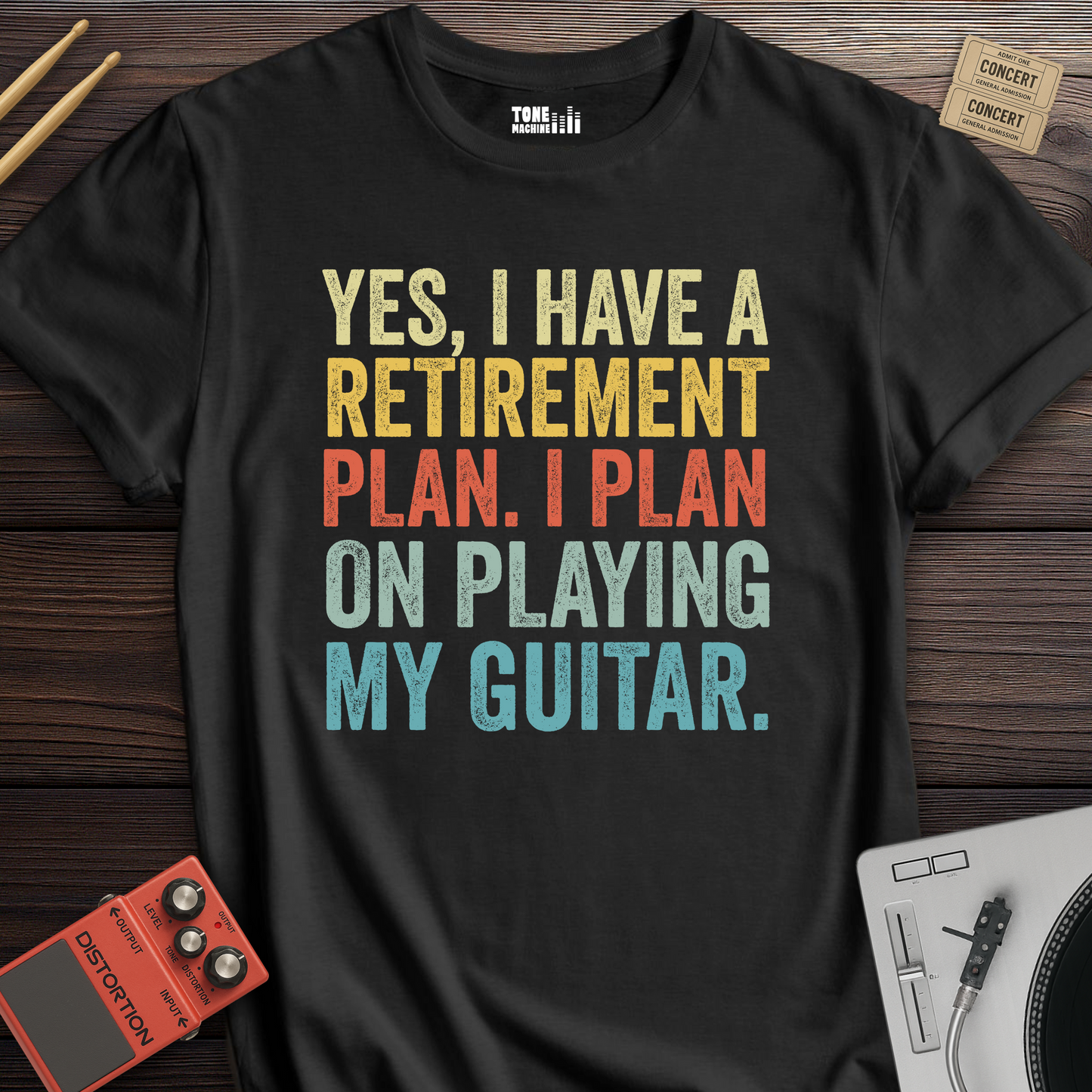 Yes I Have A Retirement Plan Guitar T-Shirt