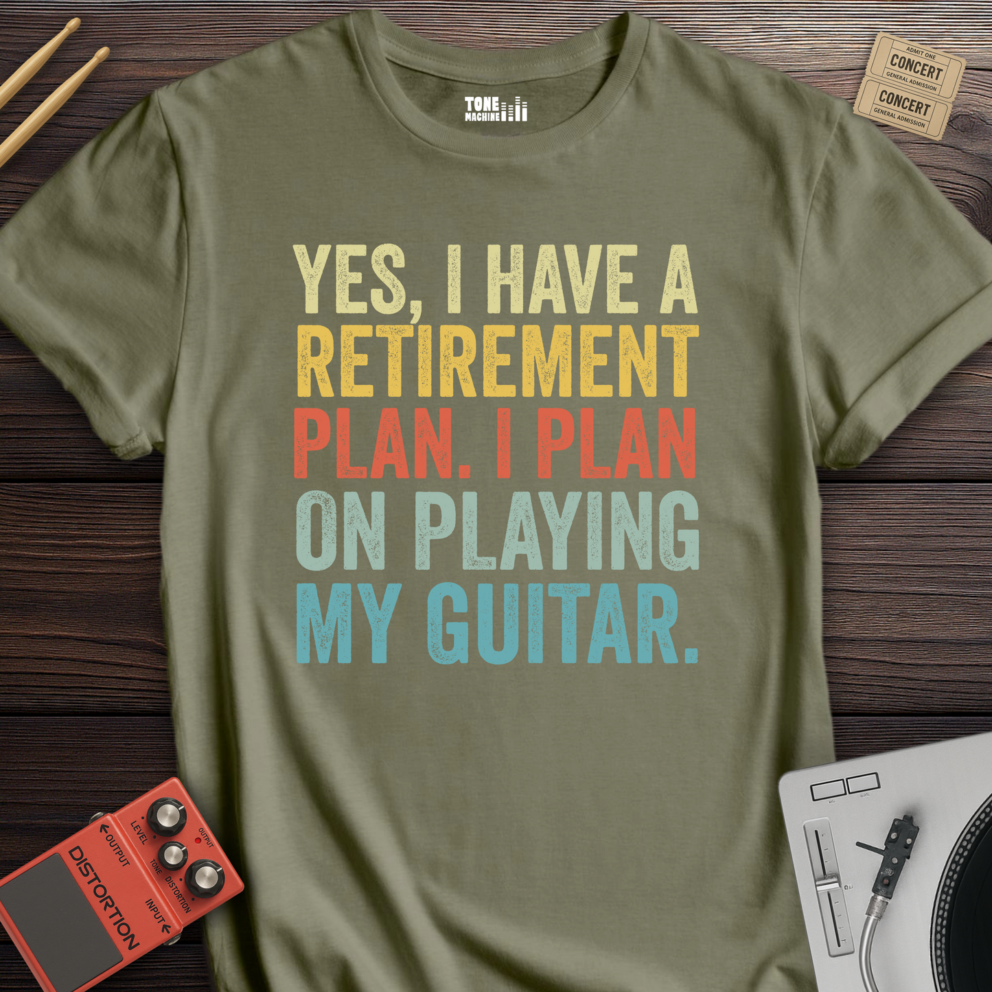 Yes I Have A Retirement Plan Guitar T-Shirt