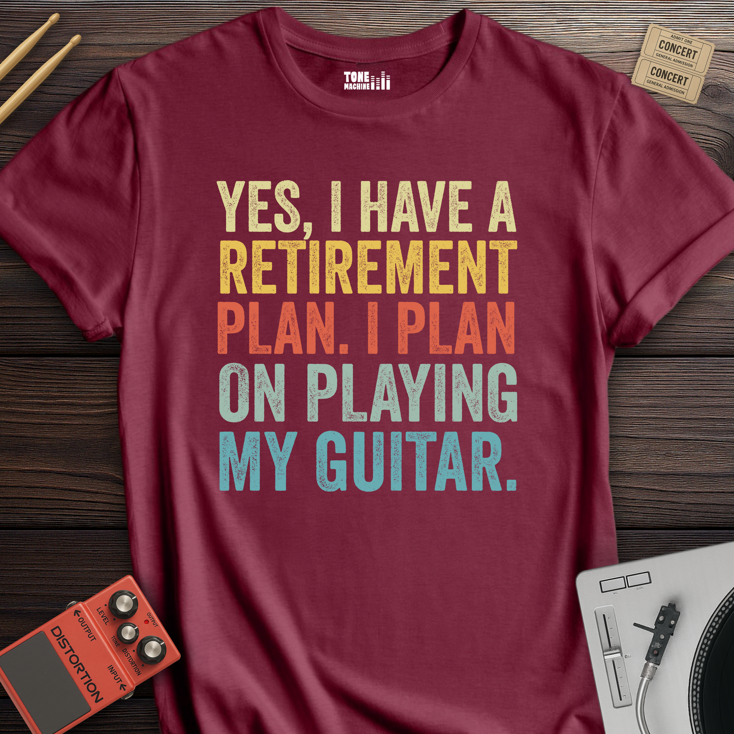 Yes I Have A Retirement Plan Guitar T-Shirt