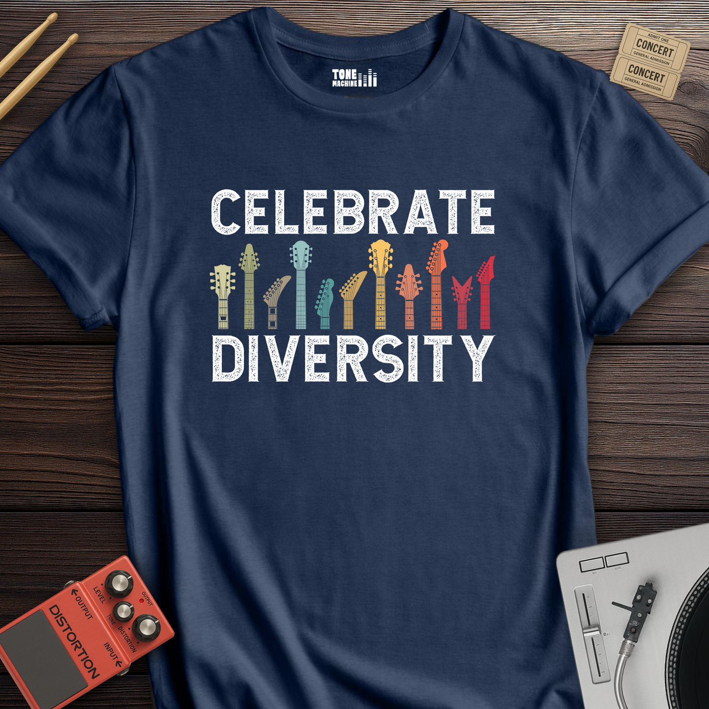 Celebrate Diversity Guitar T-Shirt