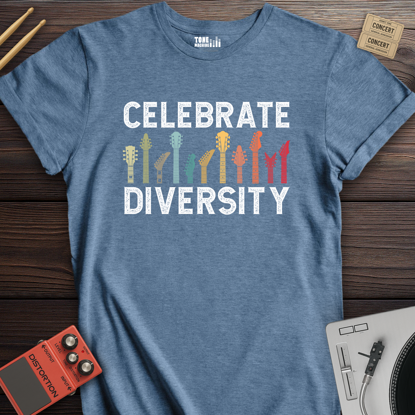 Celebrate Diversity Guitar T-Shirt