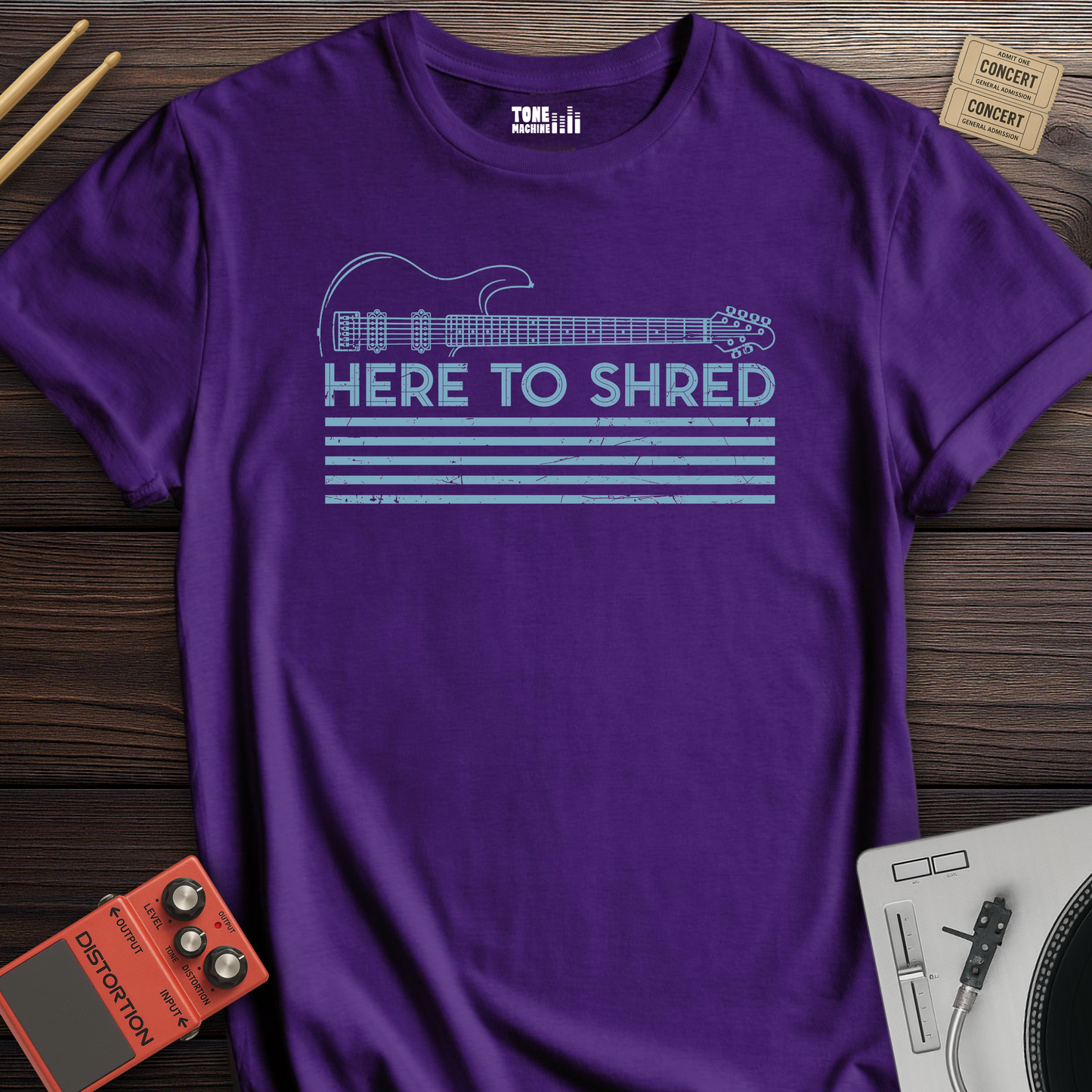 Here To Shred Guitar T-Shirt