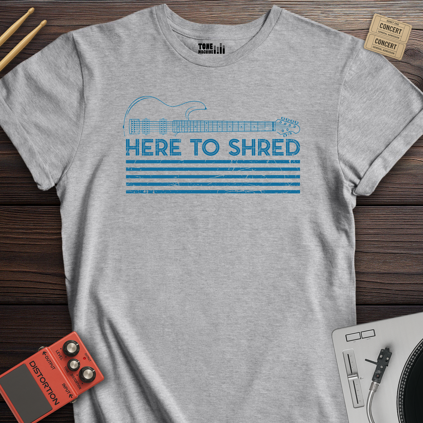 Here To Shred Guitar T-Shirt