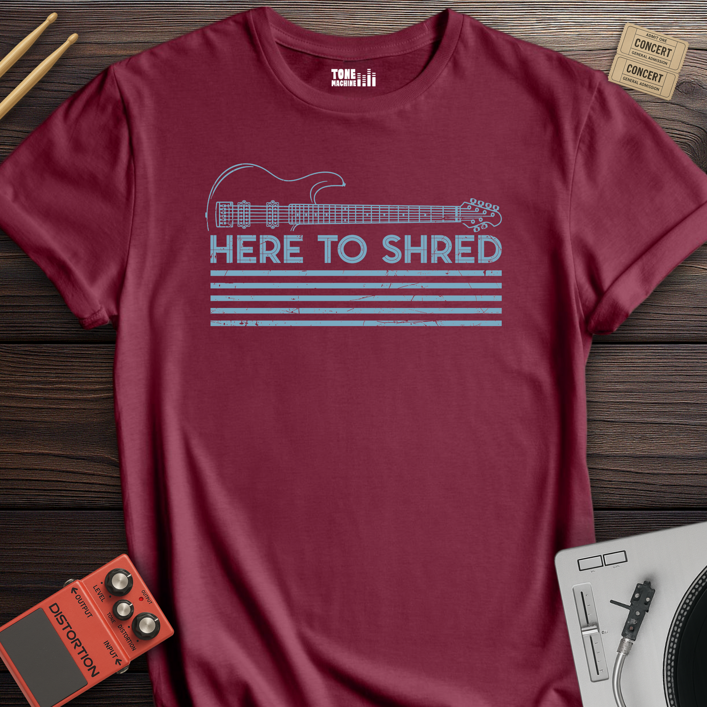 Here To Shred Guitar T-Shirt