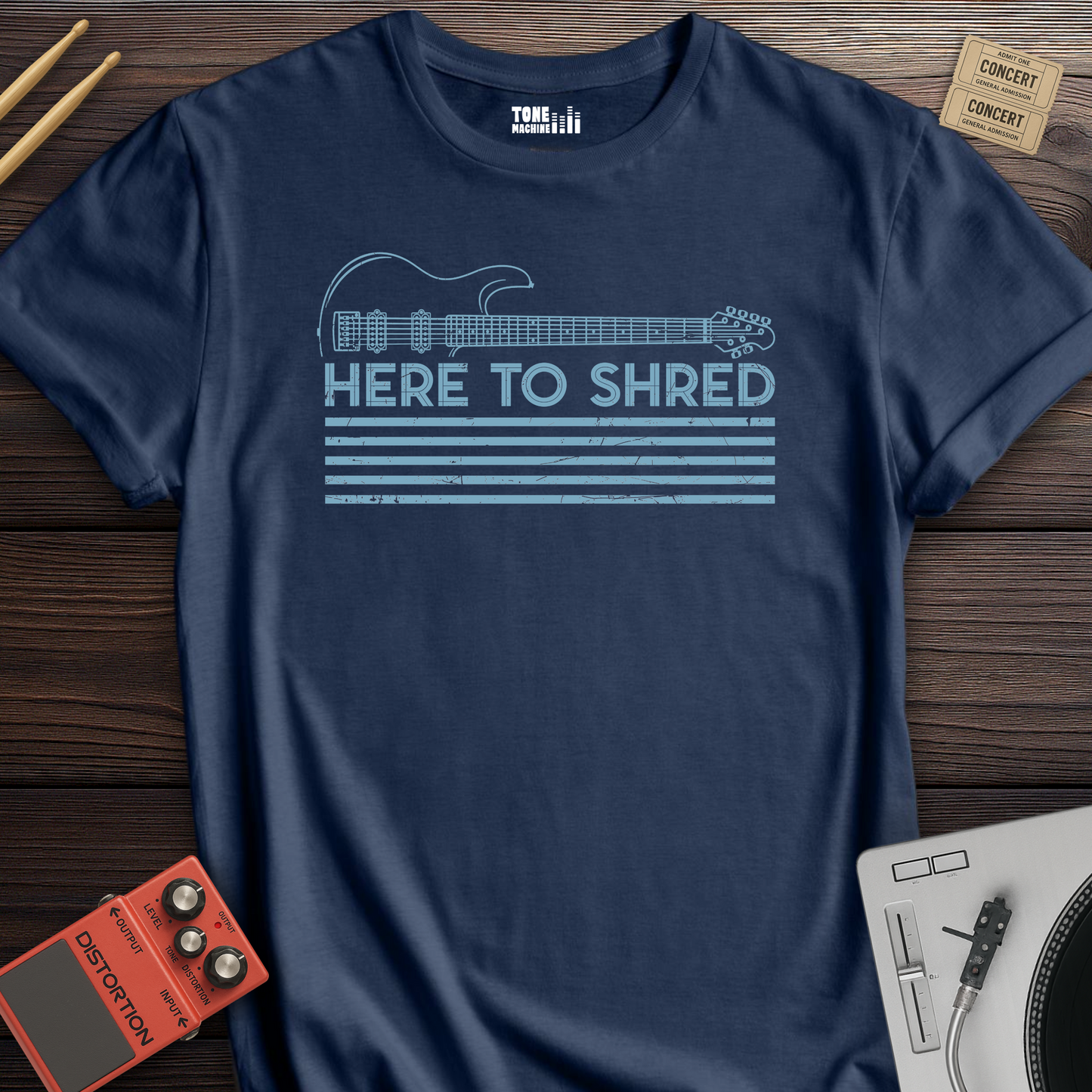 Here To Shred Guitar T-Shirt