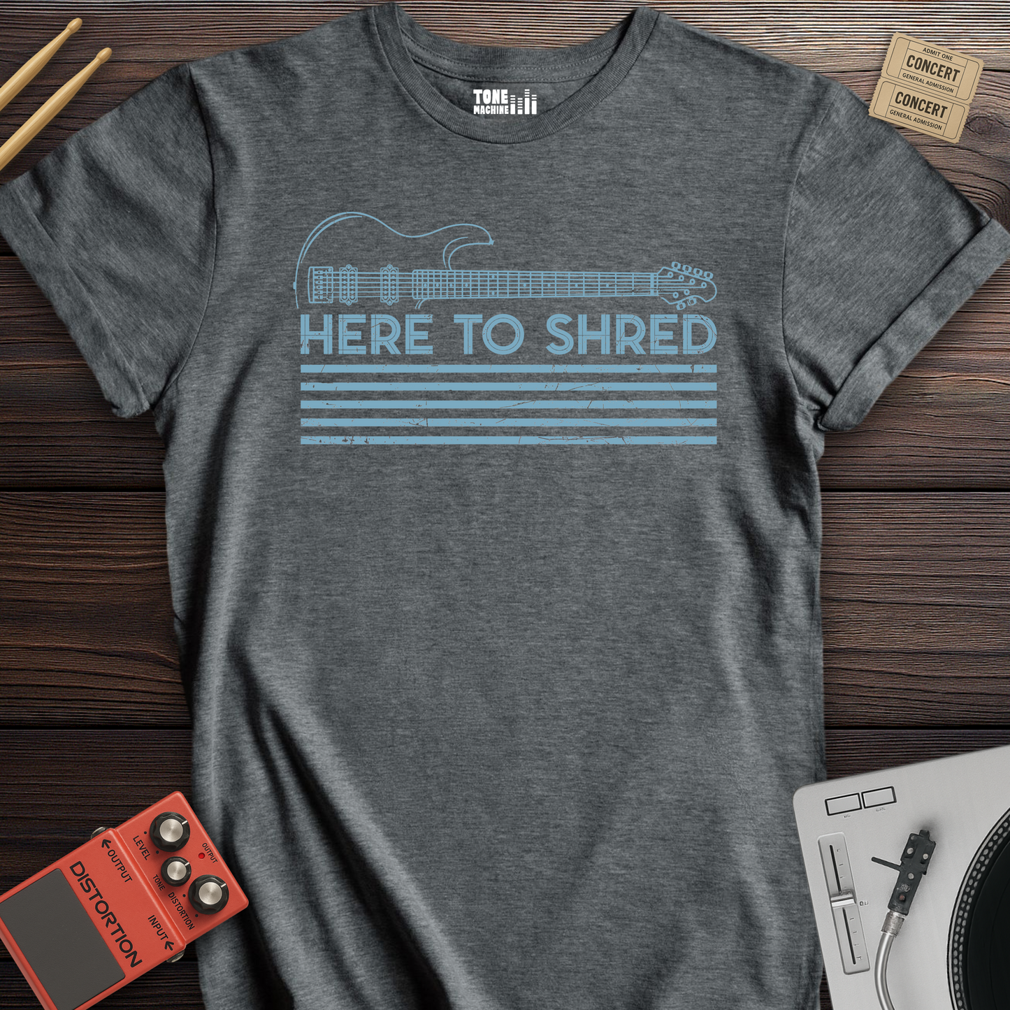 Here To Shred Guitar T-Shirt