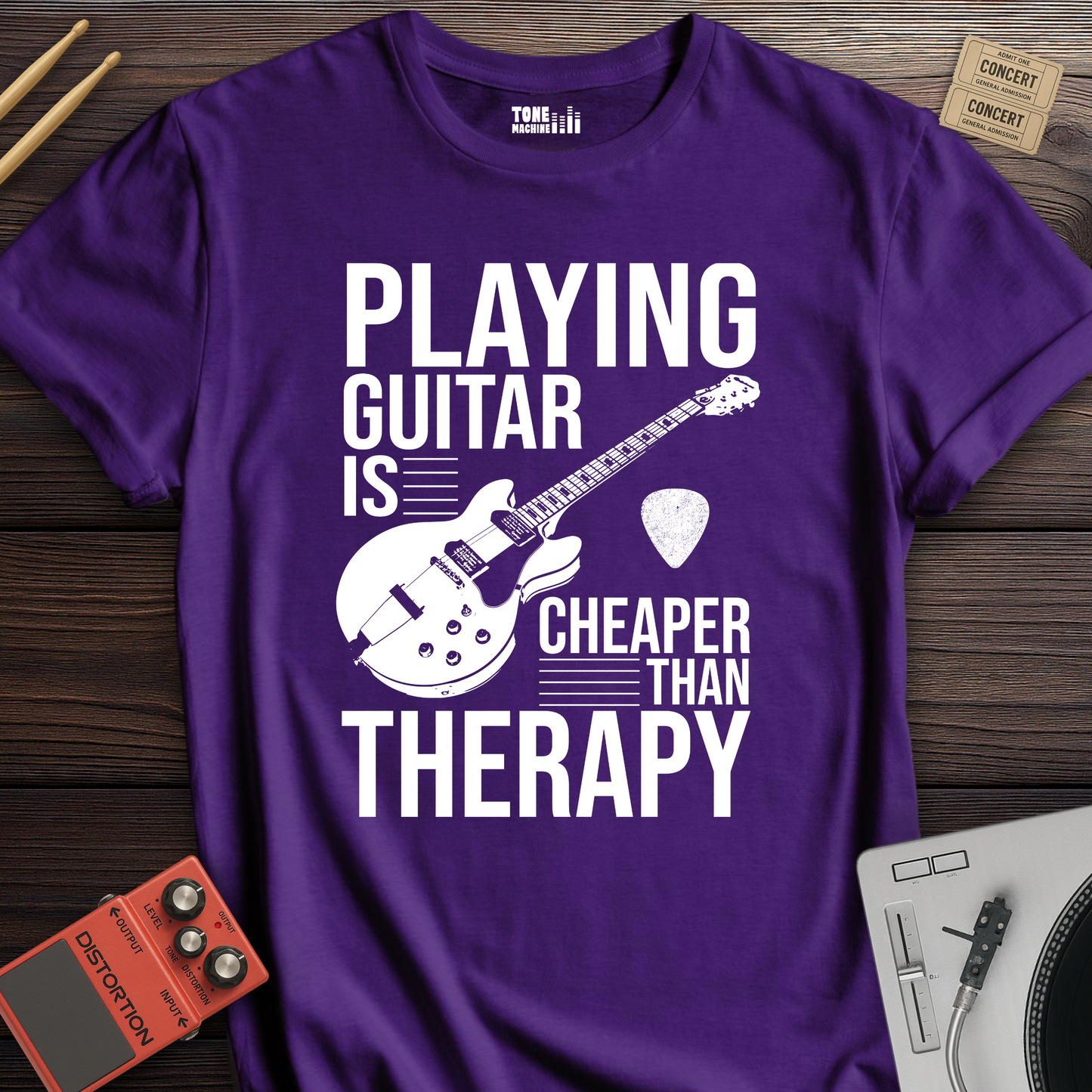 Playing Guitar Is Cheaper Than Therapy T-Shirt