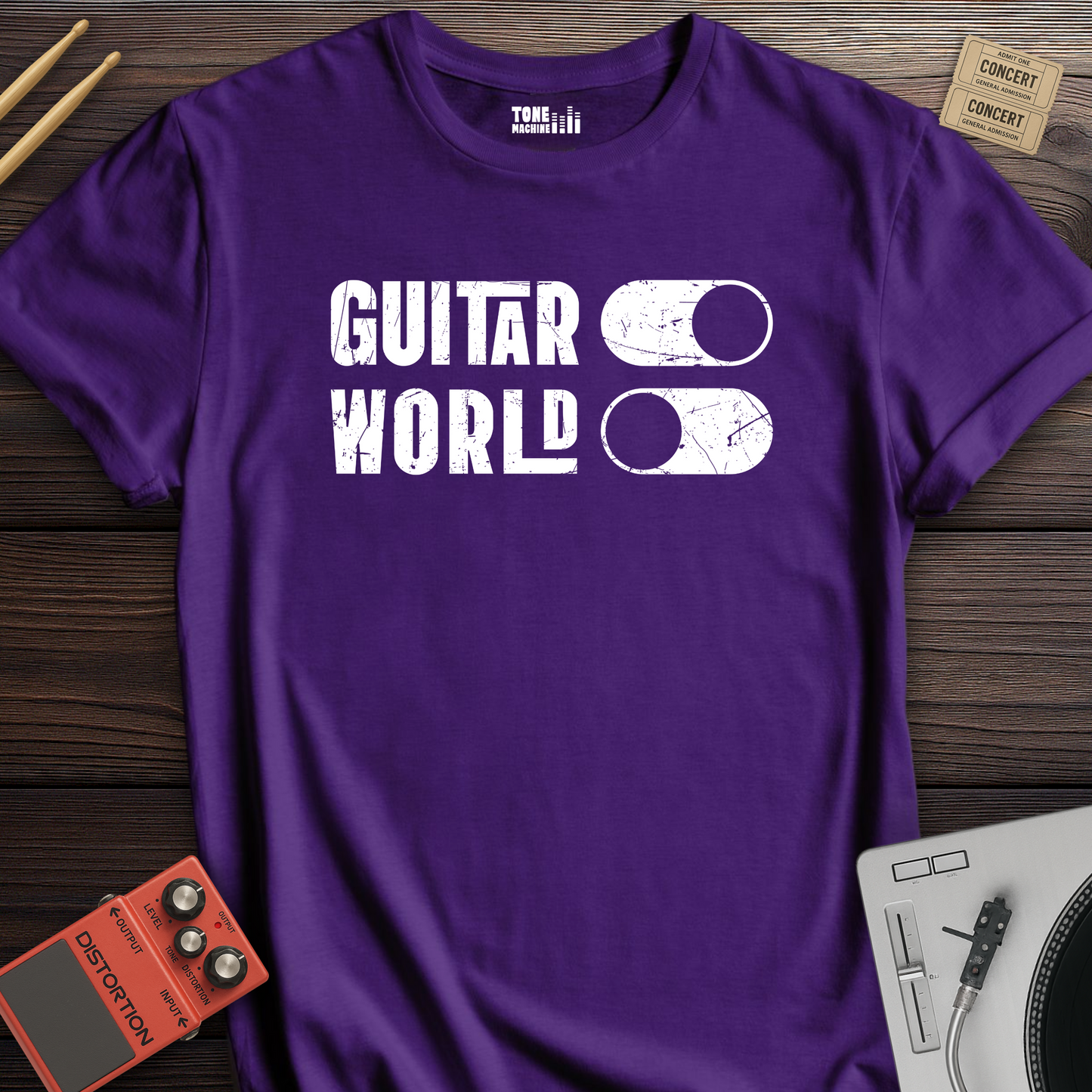 Guitar On World Off T-Shirt
