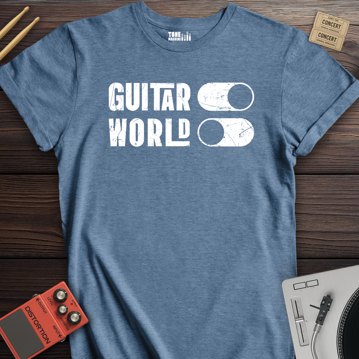Guitar On World Off T-Shirt