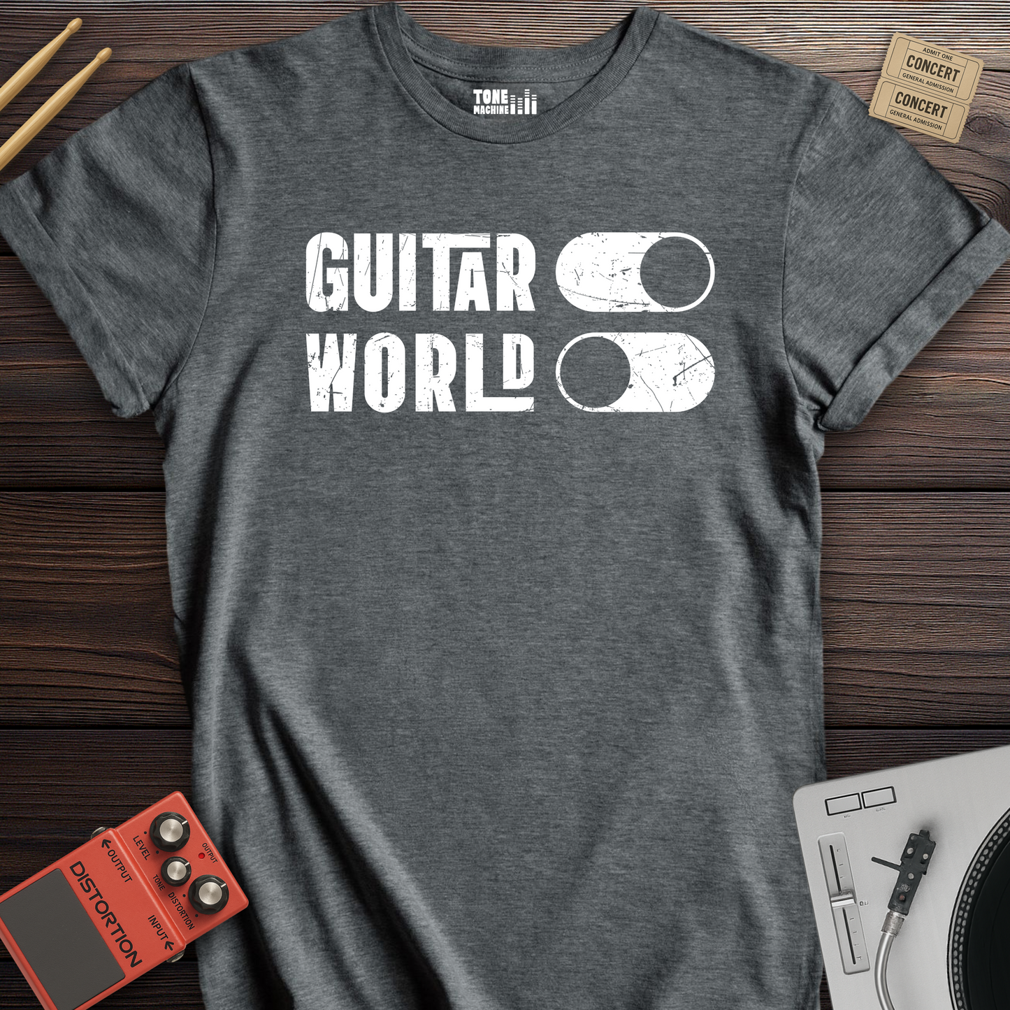 Guitar On World Off T-Shirt