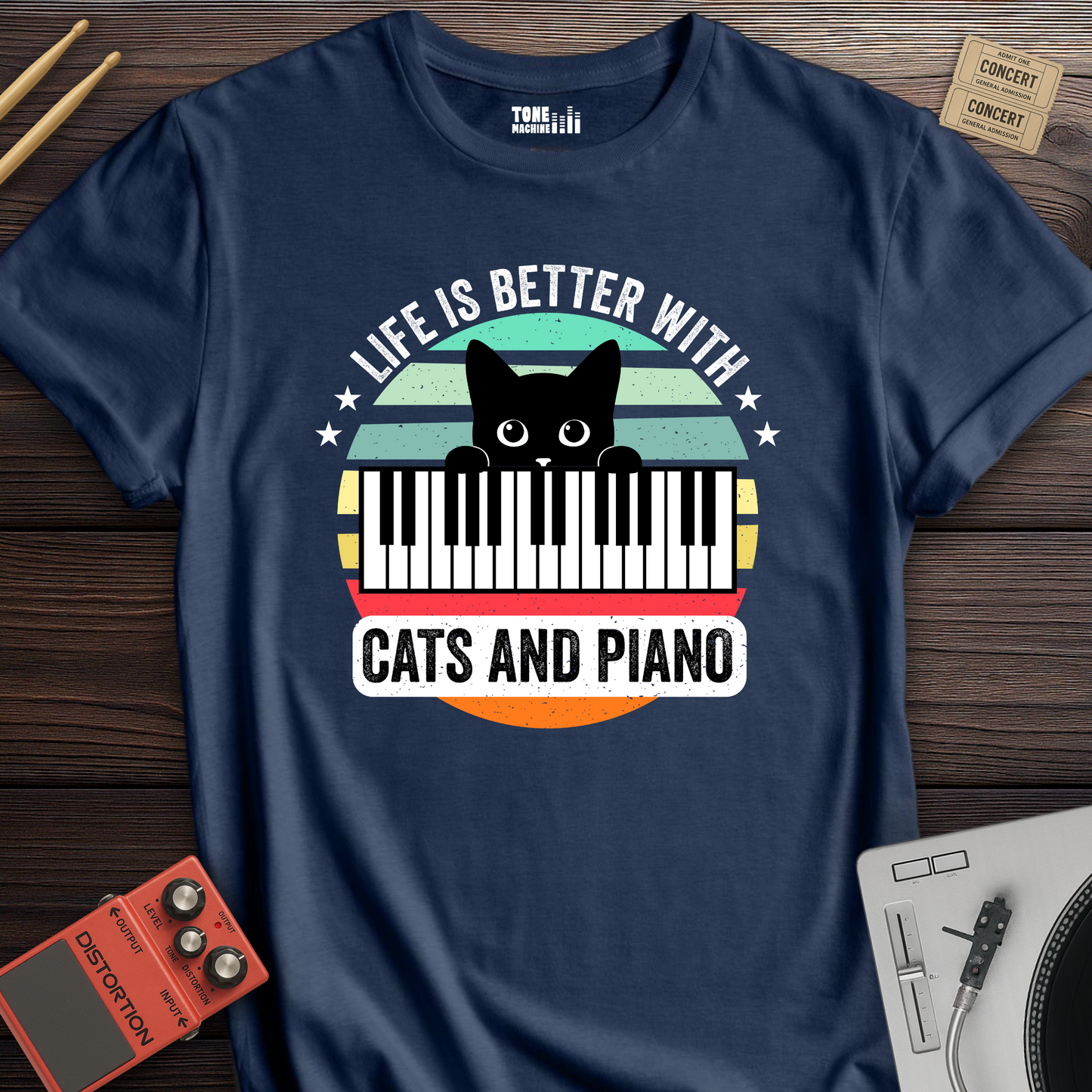 Life Is Better With Cats And Piano T-Shirt