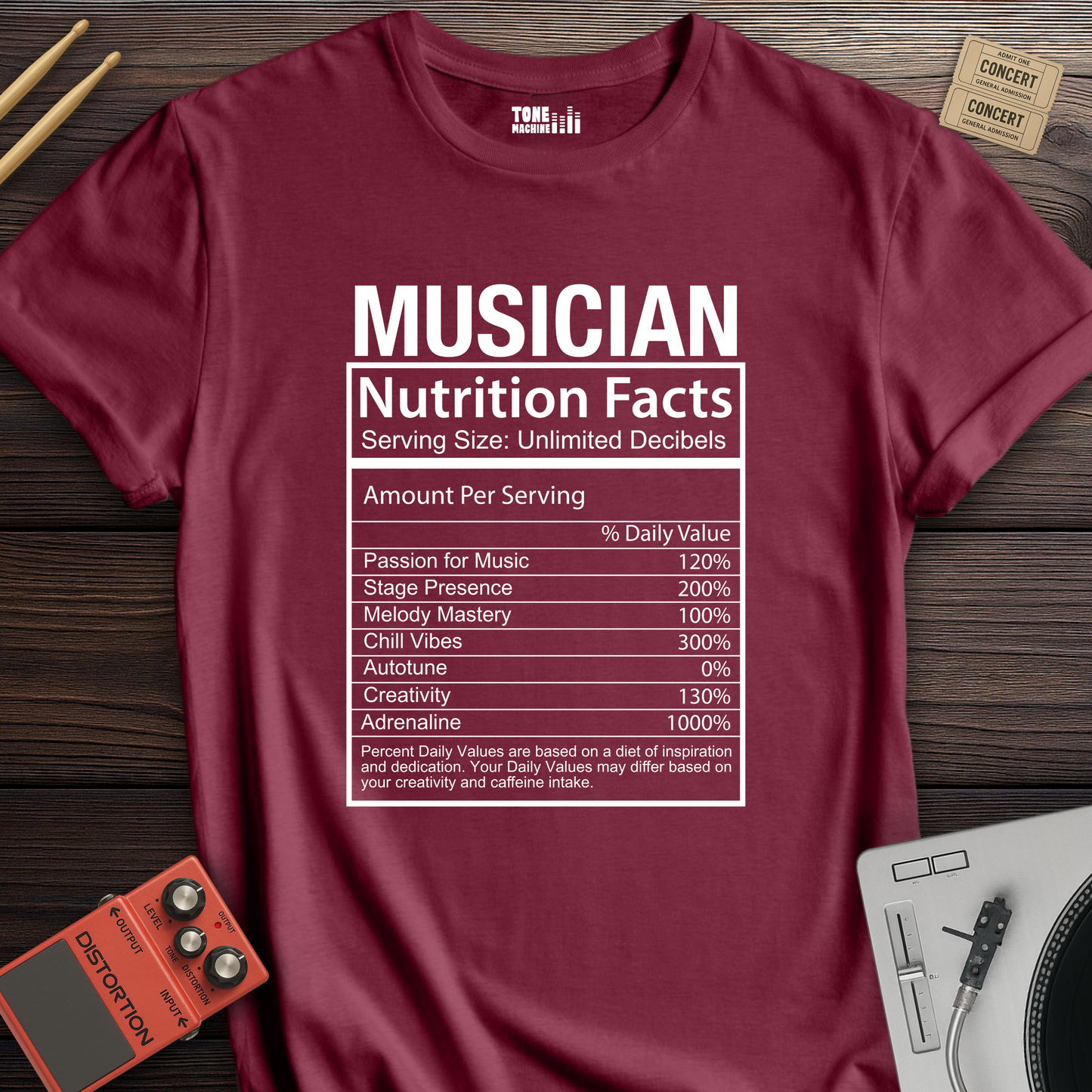 Musician Nutrition Facts T-Shirt