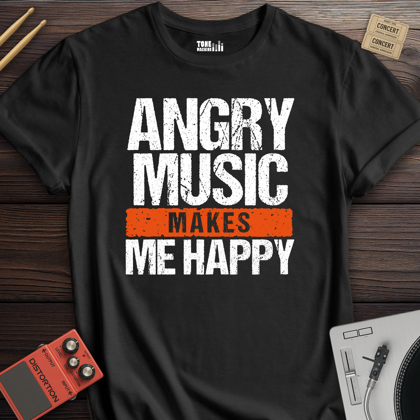 Angry Music Makes Me Happy T-Shirt