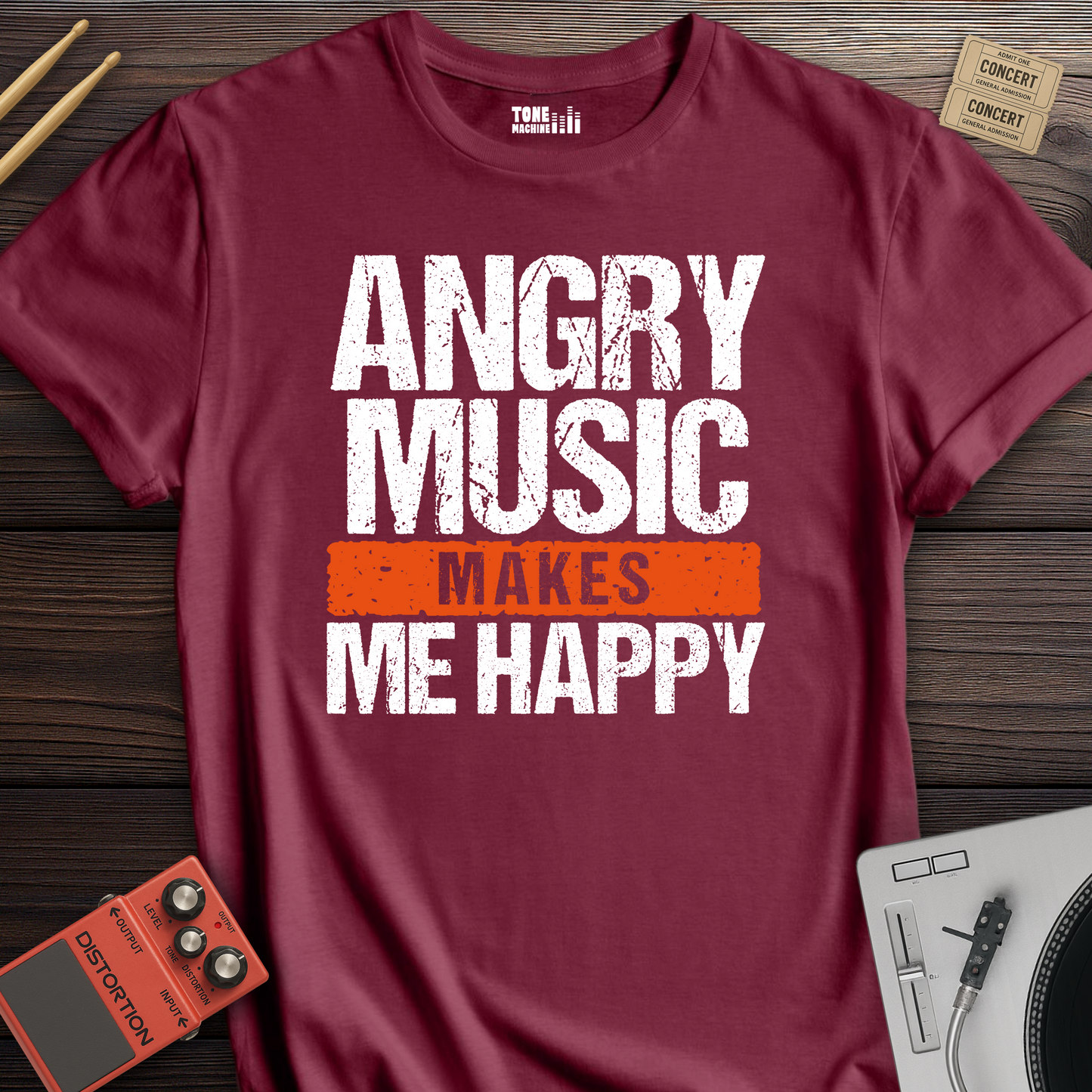 Angry Music Makes Me Happy T-Shirt