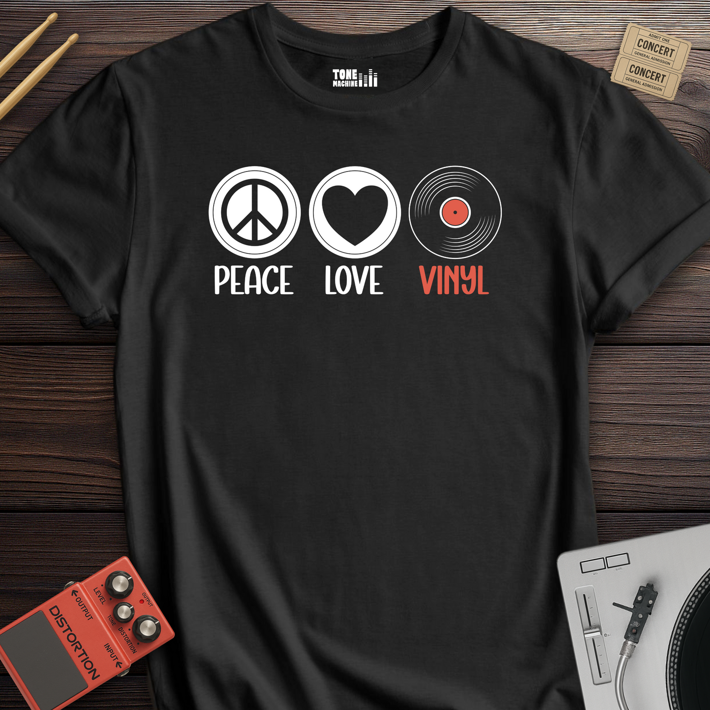 Peace Love Vinyl T-Shirt