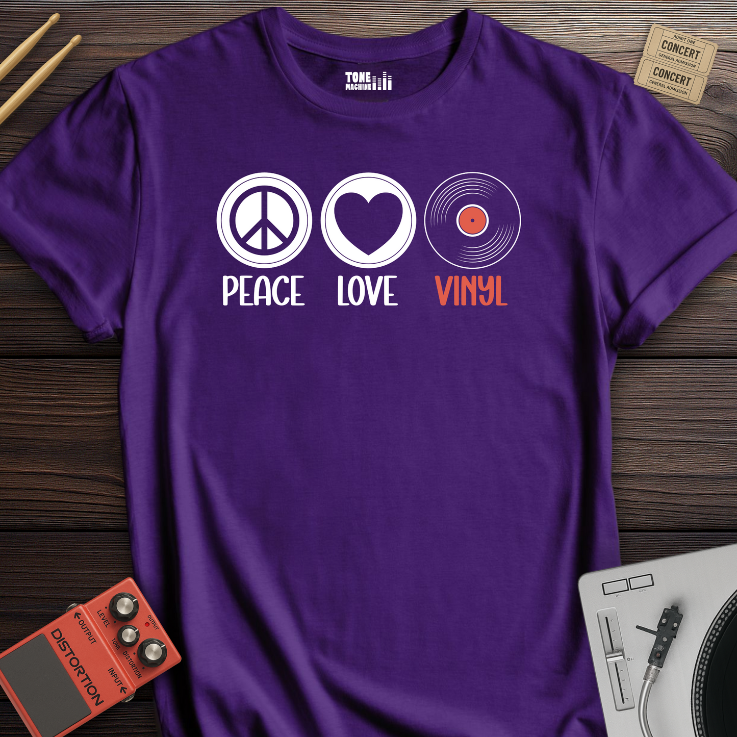 Peace Love Vinyl T-Shirt