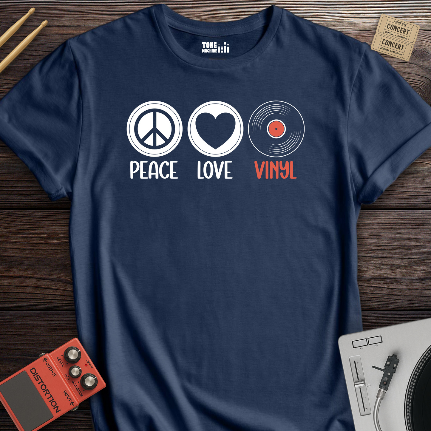 Peace Love Vinyl T-Shirt
