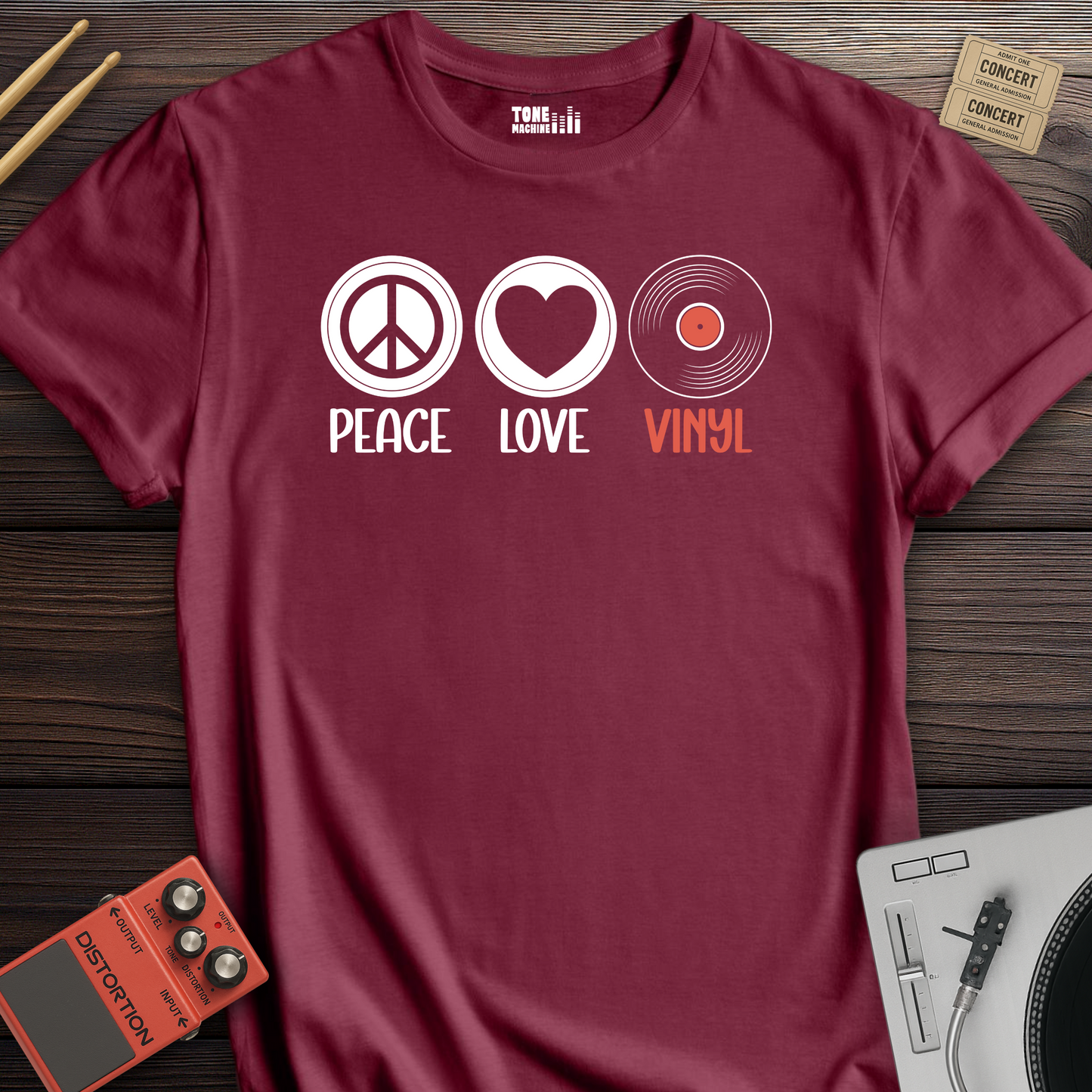 Peace Love Vinyl T-Shirt