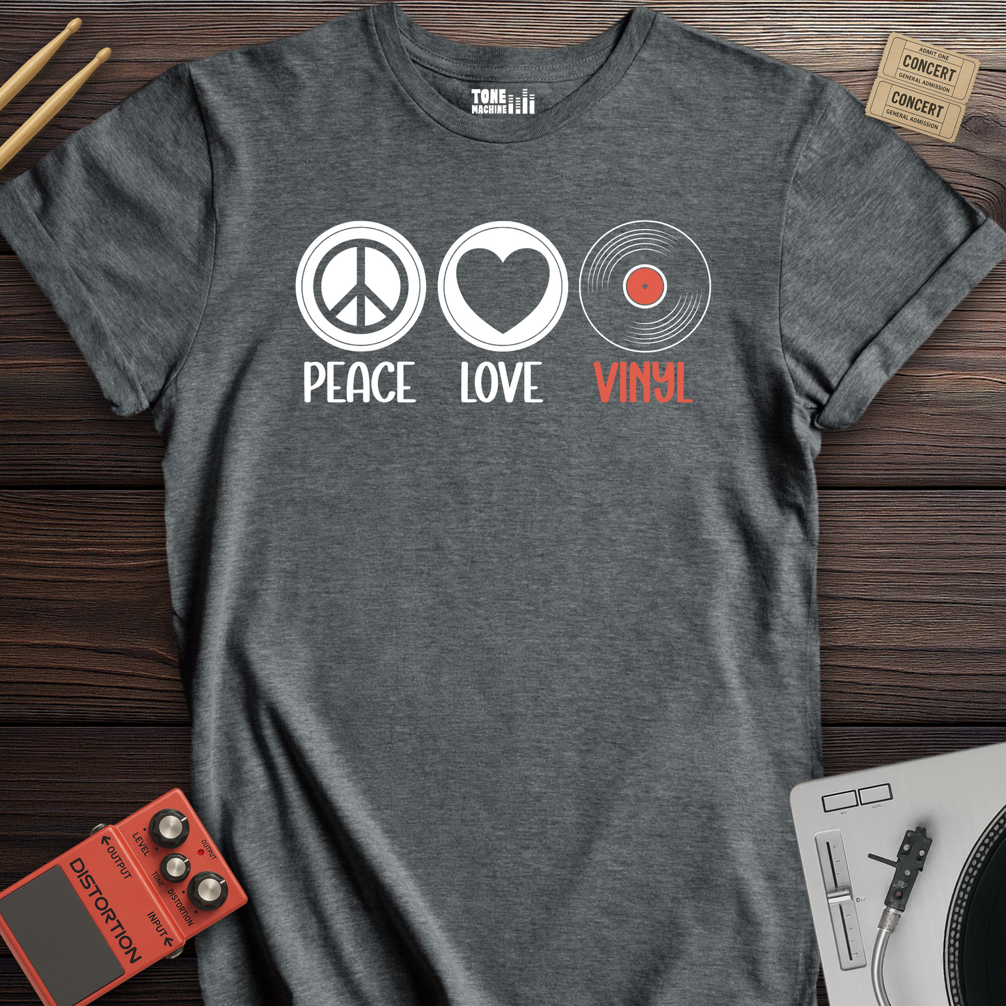 Peace Love Vinyl T-Shirt