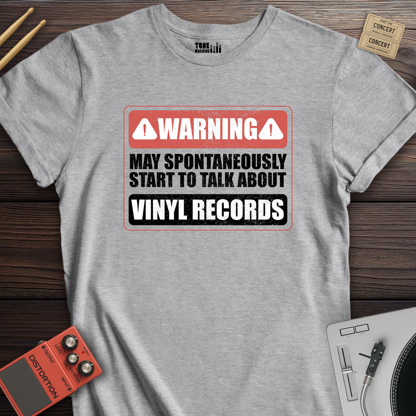 Warning May Talk About Vinyl T-Shirt