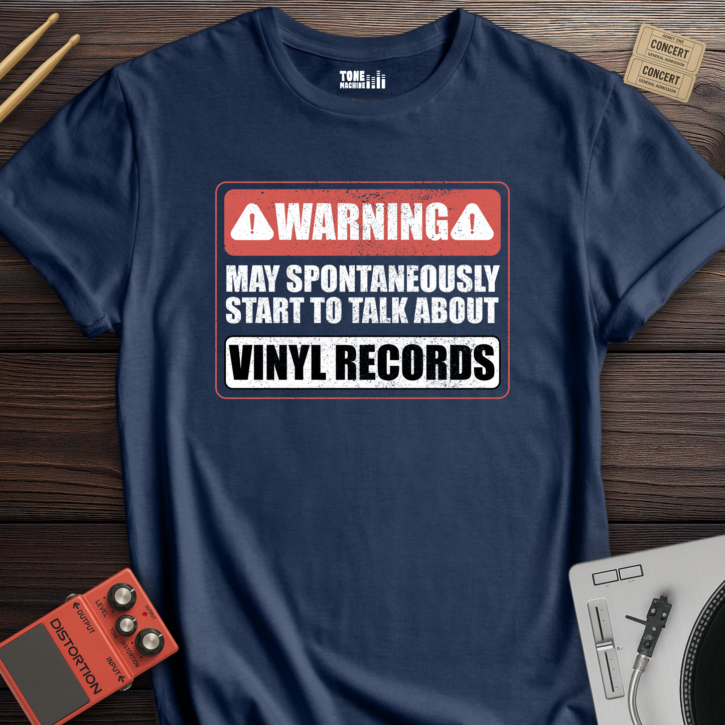 Warning May Talk About Vinyl T-Shirt