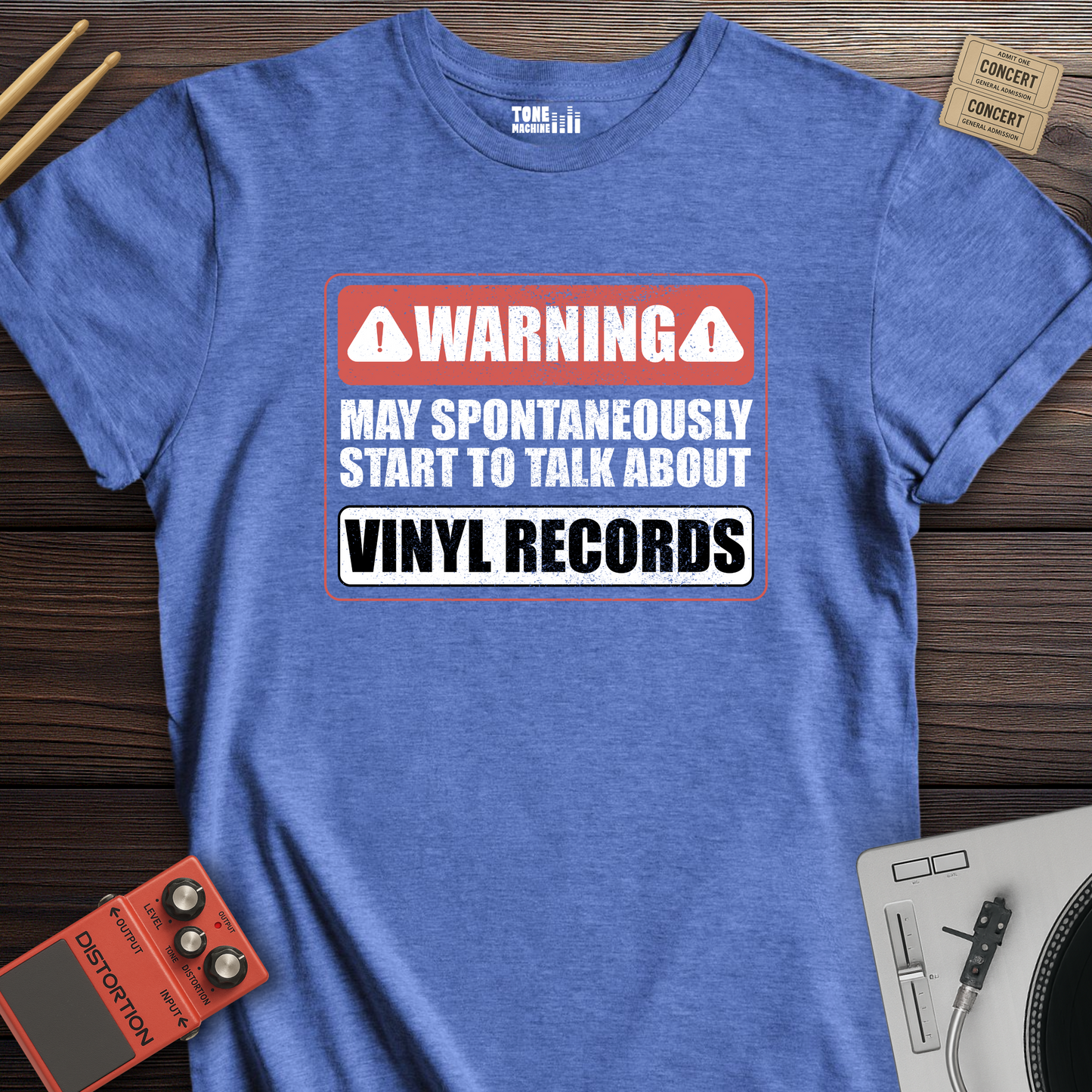 Warning May Talk About Vinyl T-Shirt