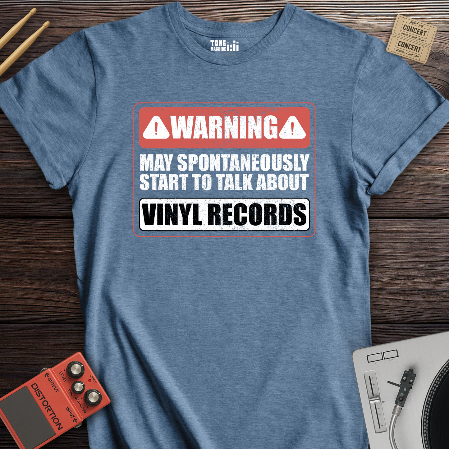 Warning May Talk About Vinyl T-Shirt