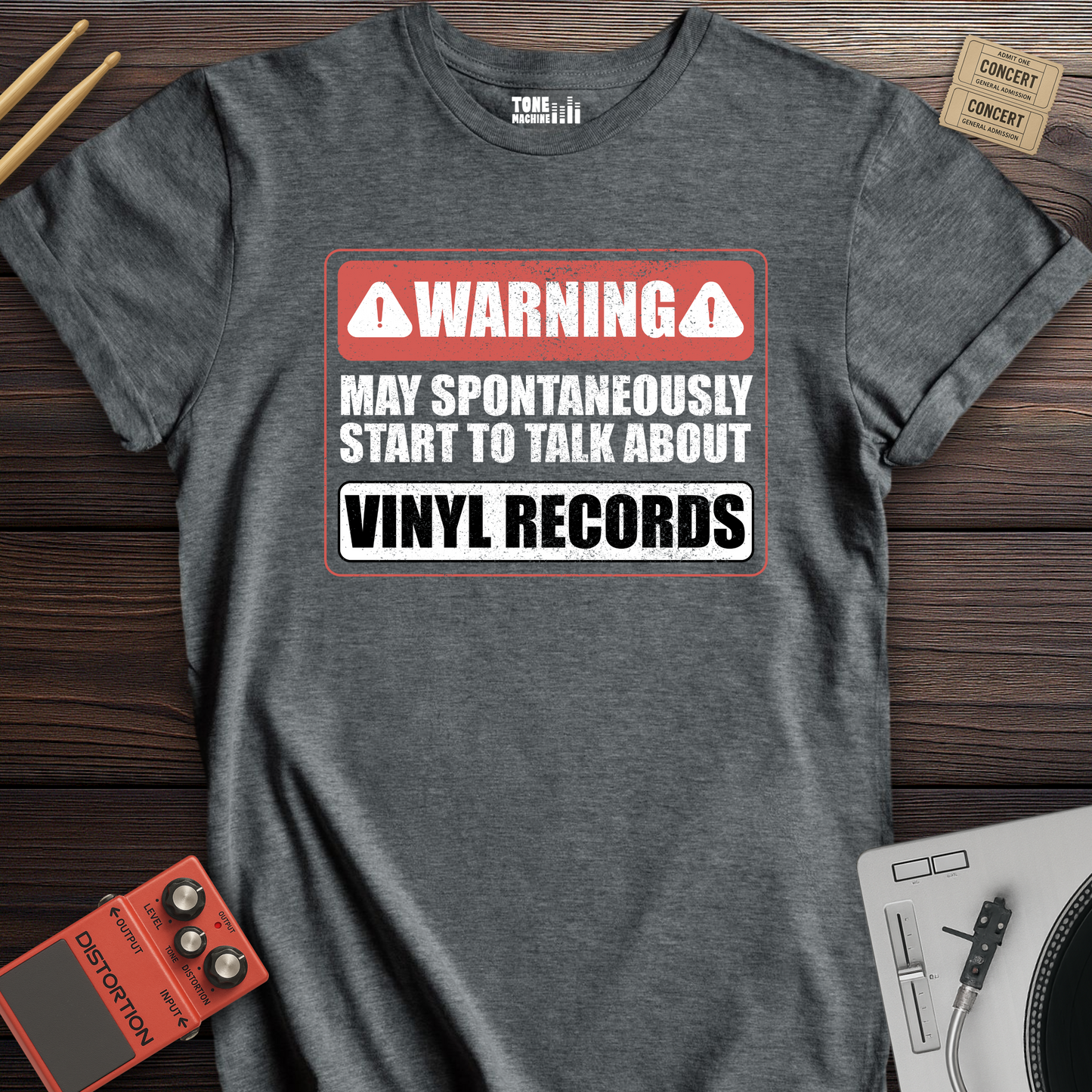 Warning May Talk About Vinyl T-Shirt