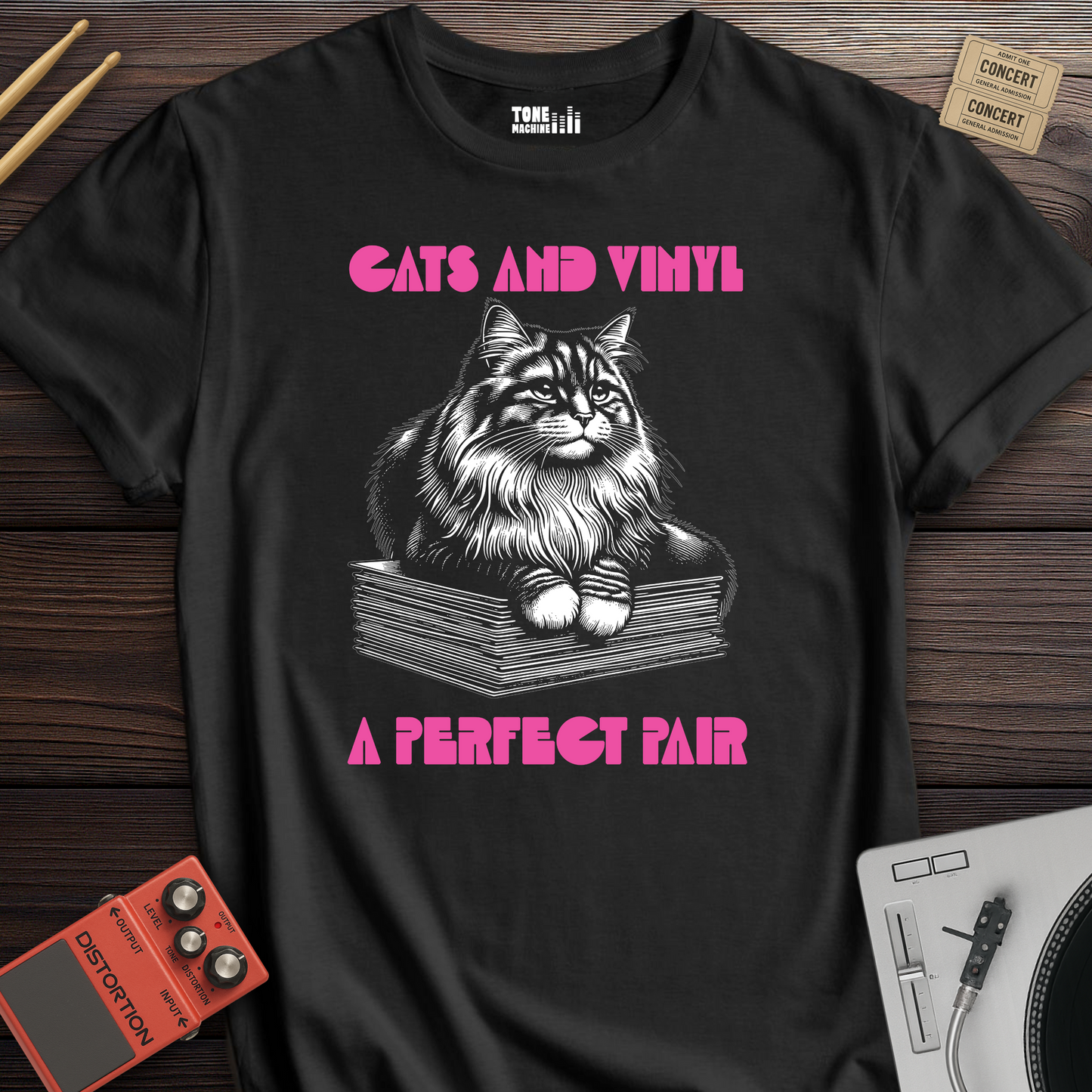 Cats And Vinyl A Perfect Pair T-Shirt