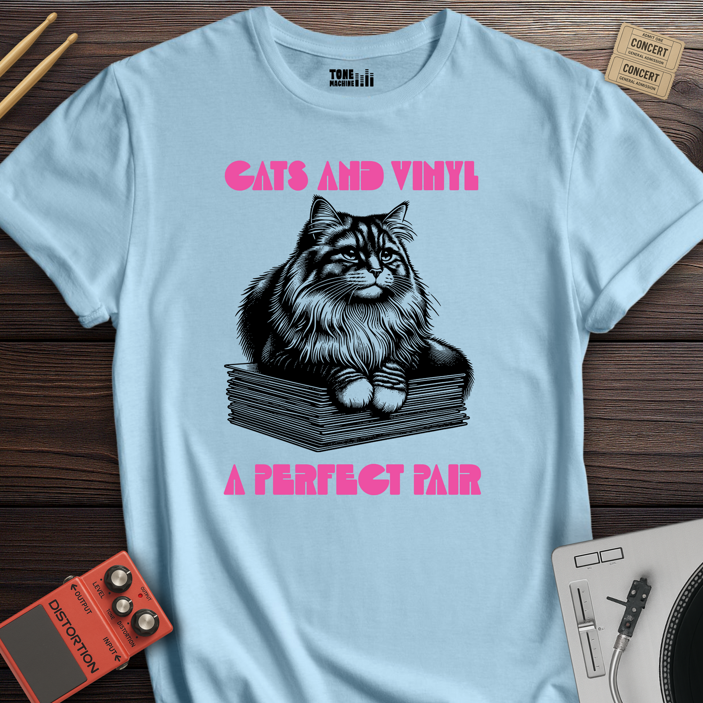 Cats And Vinyl A Perfect Pair T-Shirt